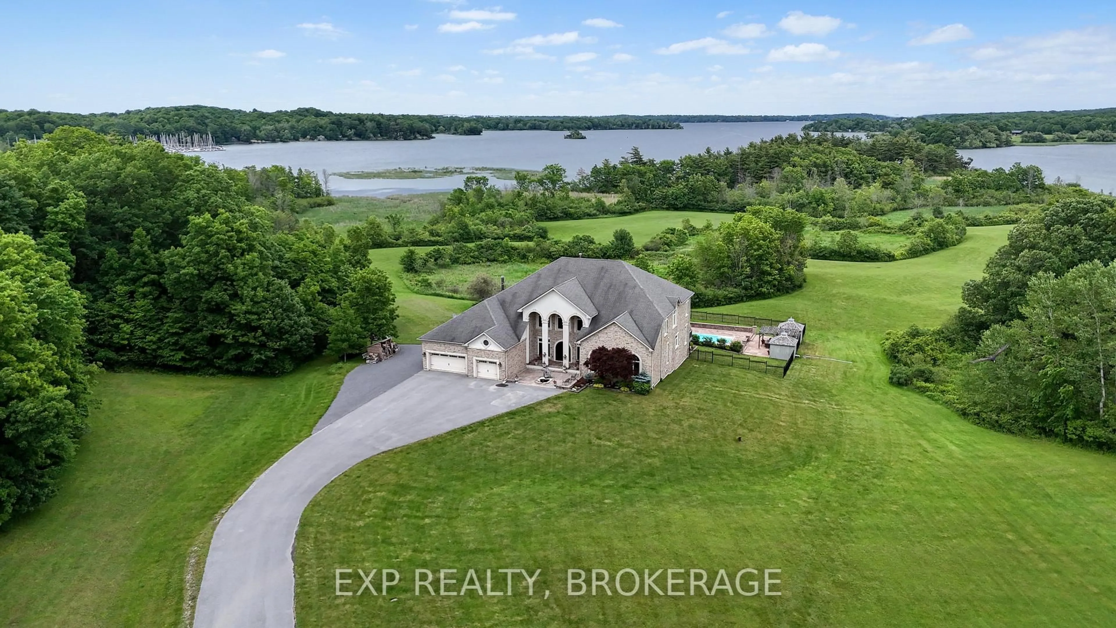 A pic from outside/outdoor area/front of a property/back of a property/a pic from drone, water/lake/river/ocean view for 1190 BYRNE POINT Rd, Gananoque Ontario K7G 2V6