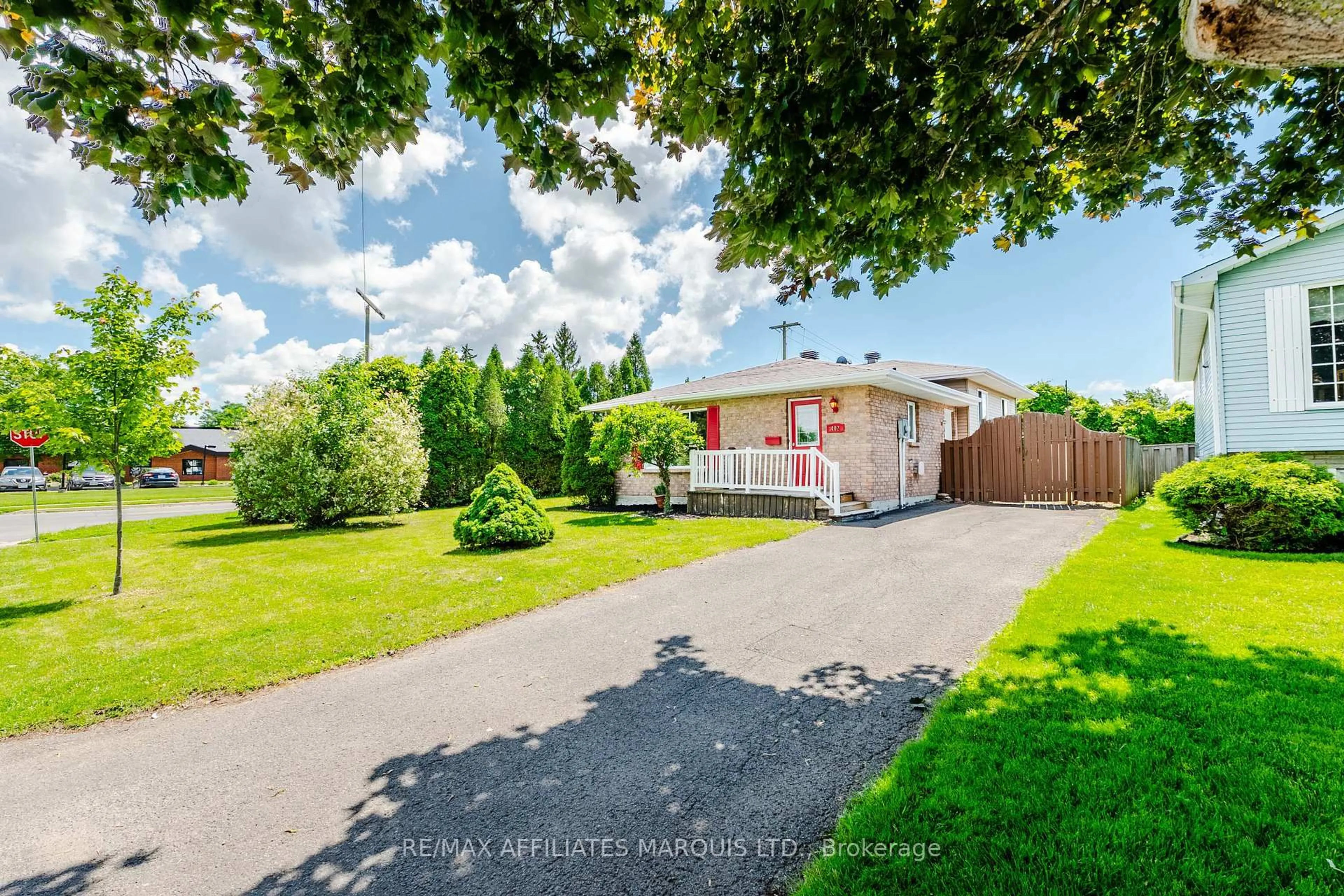 A pic from outside/outdoor area/front of a property/back of a property/a pic from drone, street for 402 Cline Ave, Cornwall Ontario K6J 5M8