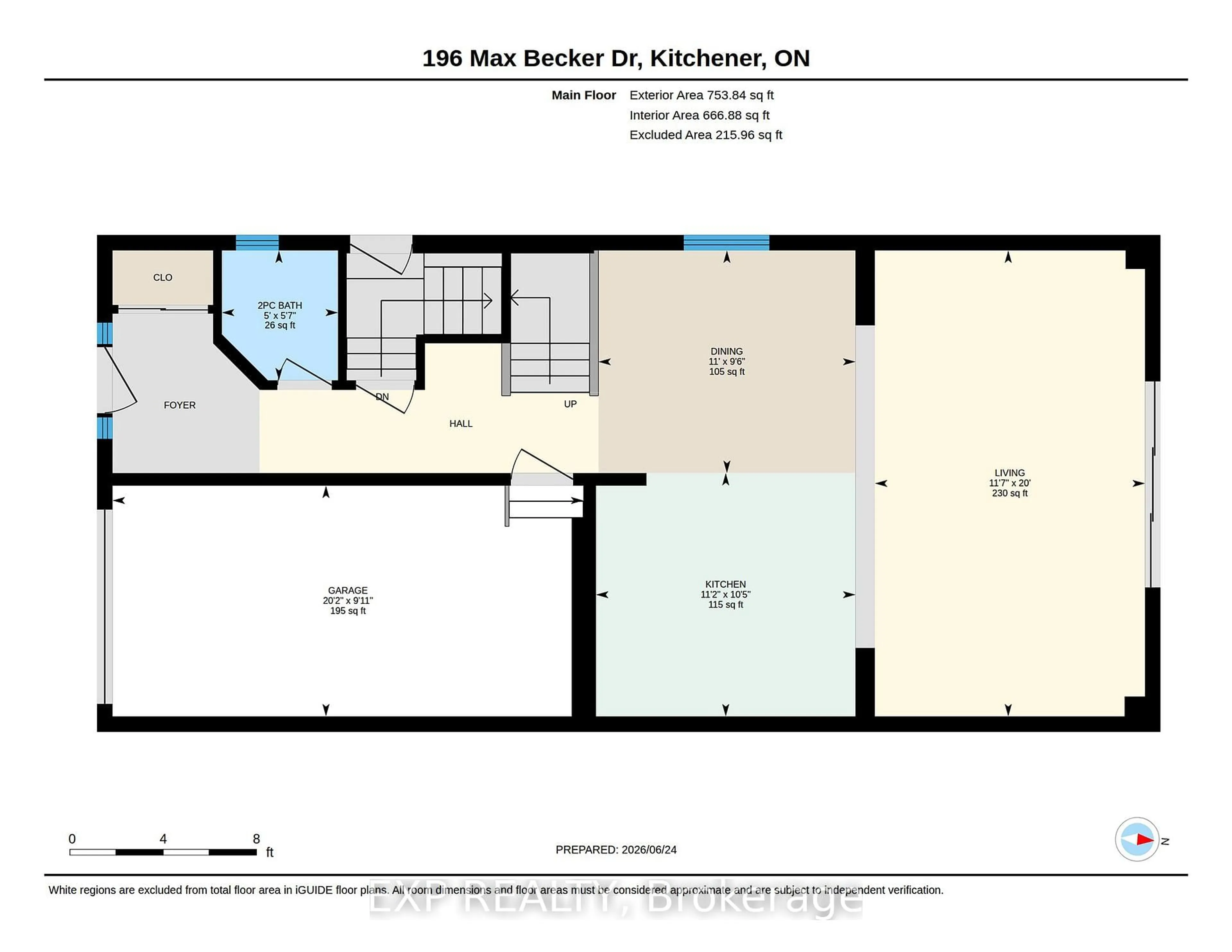 Floor plan for 196 Max Becker Dr, Kitchener Ontario N2E 4G2