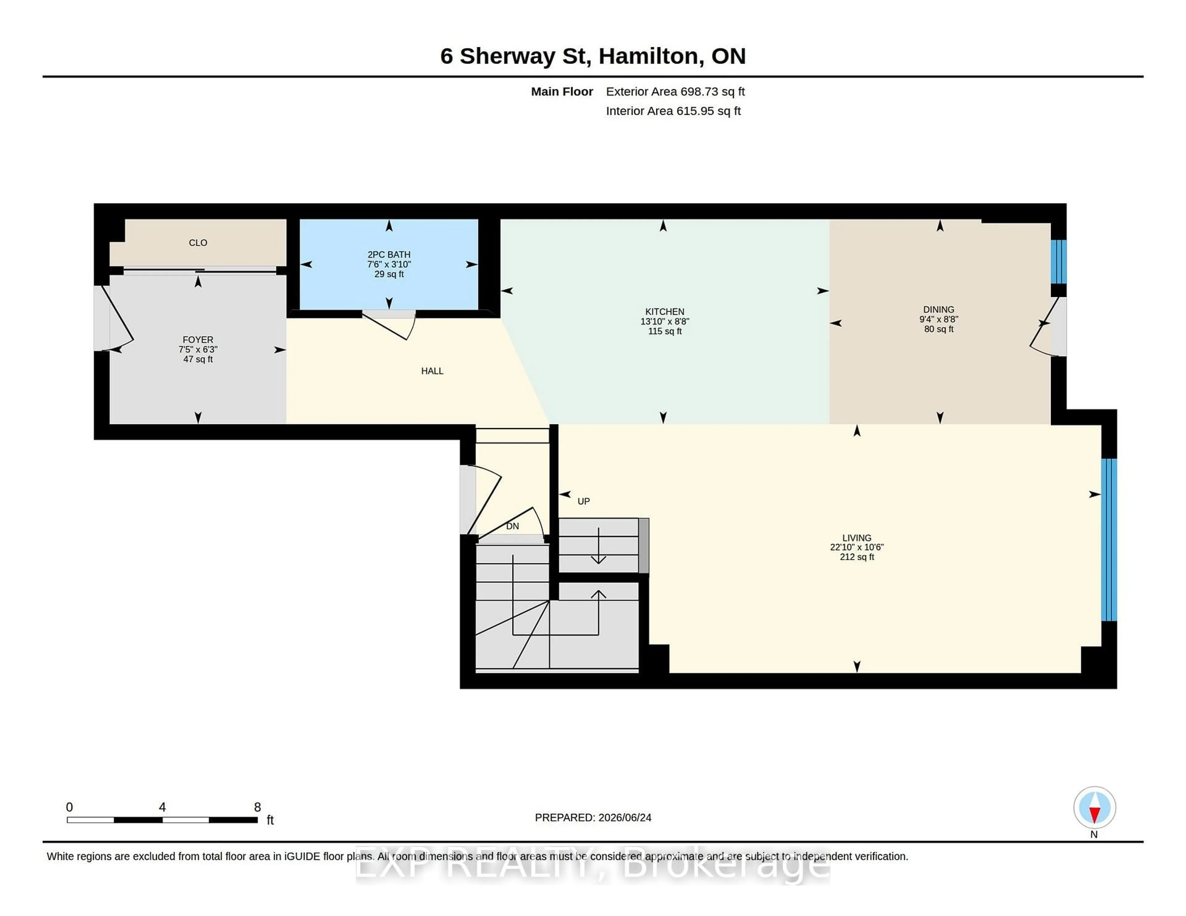 Floor plan for 6 Sherway St, Hamilton Ontario L8J 0J4