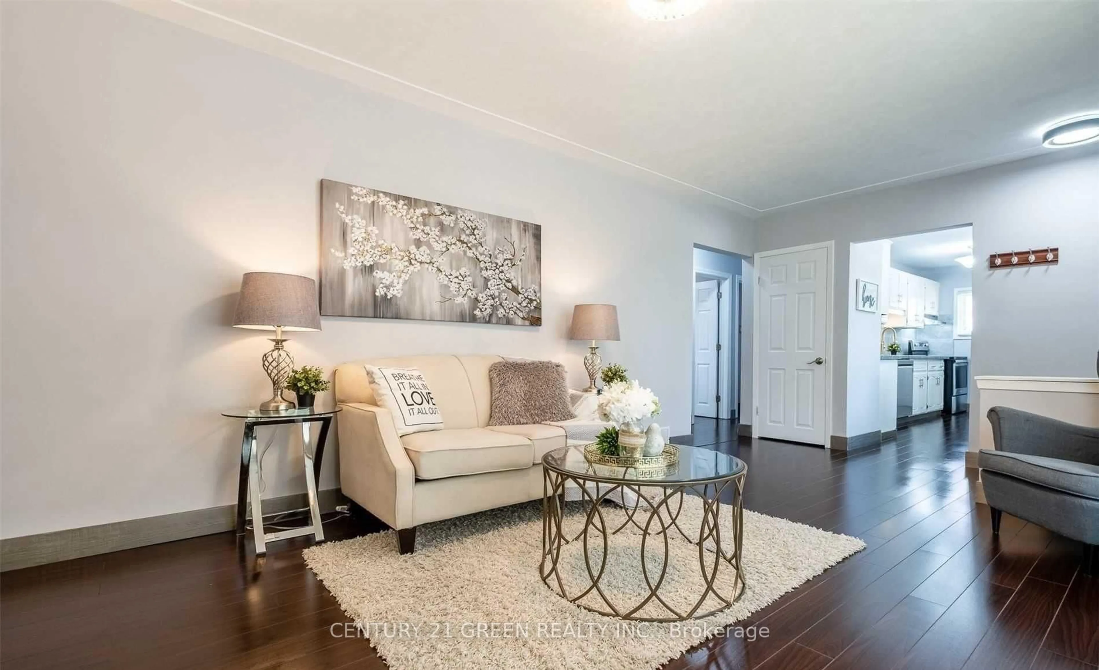 Living room with furniture, wood/laminate floor for 217 Mayfield Ave, Waterloo Ontario N2J 3S6