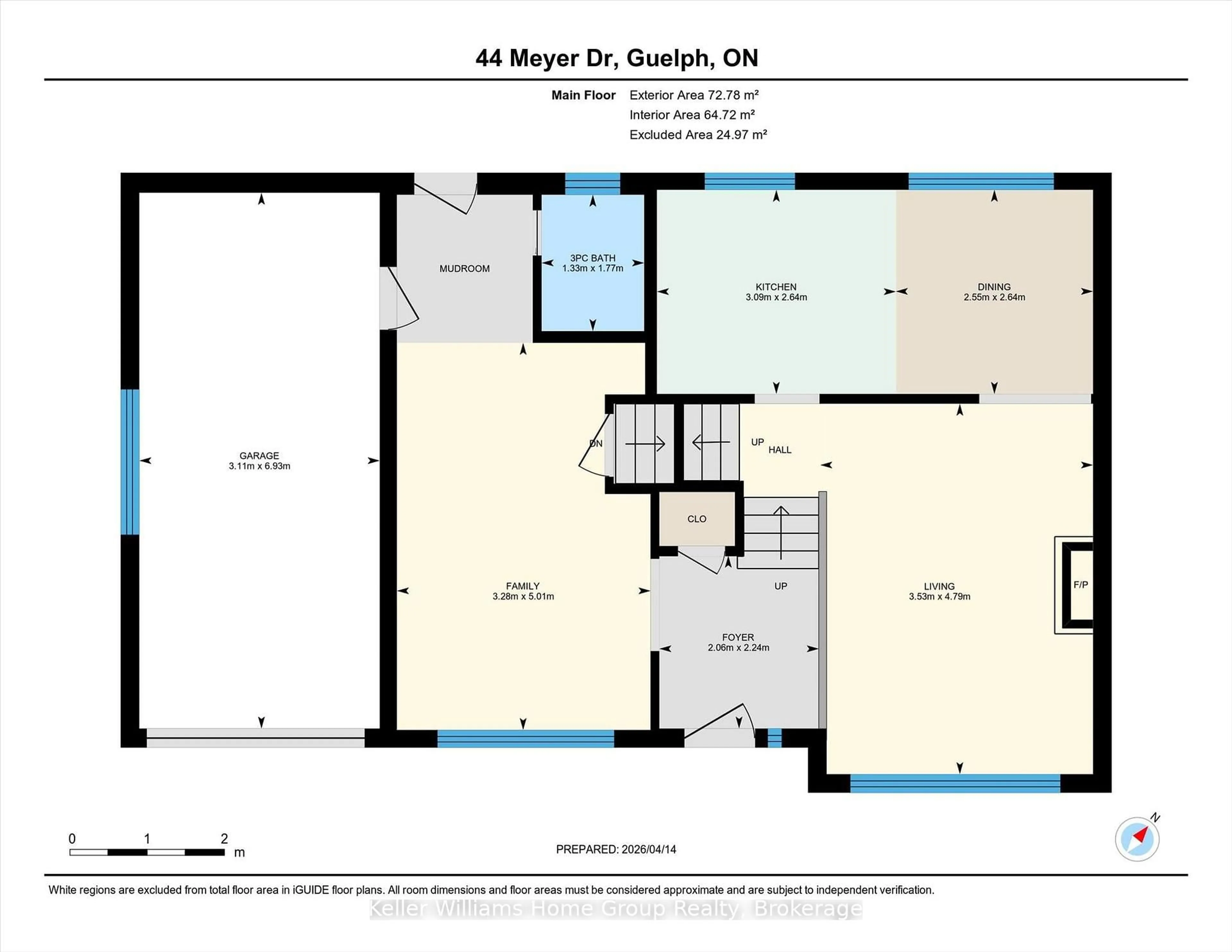 Floor plan for 44 Meyer Dr, Guelph Ontario N1E 4H2