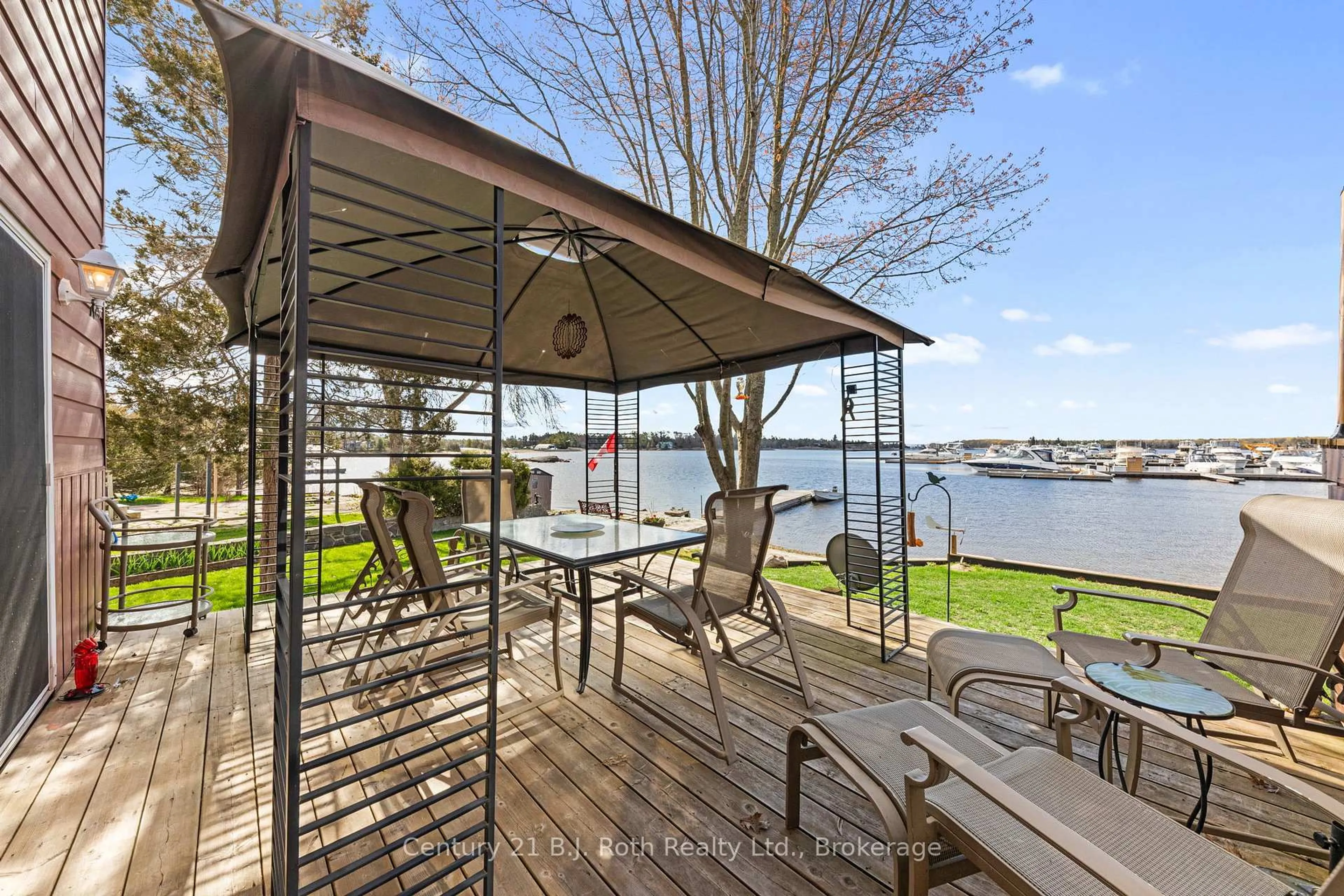 Patio, water/lake/river/ocean view for 41 Brandy's Island Rd, Georgian Bay Ontario P0E 1E0
