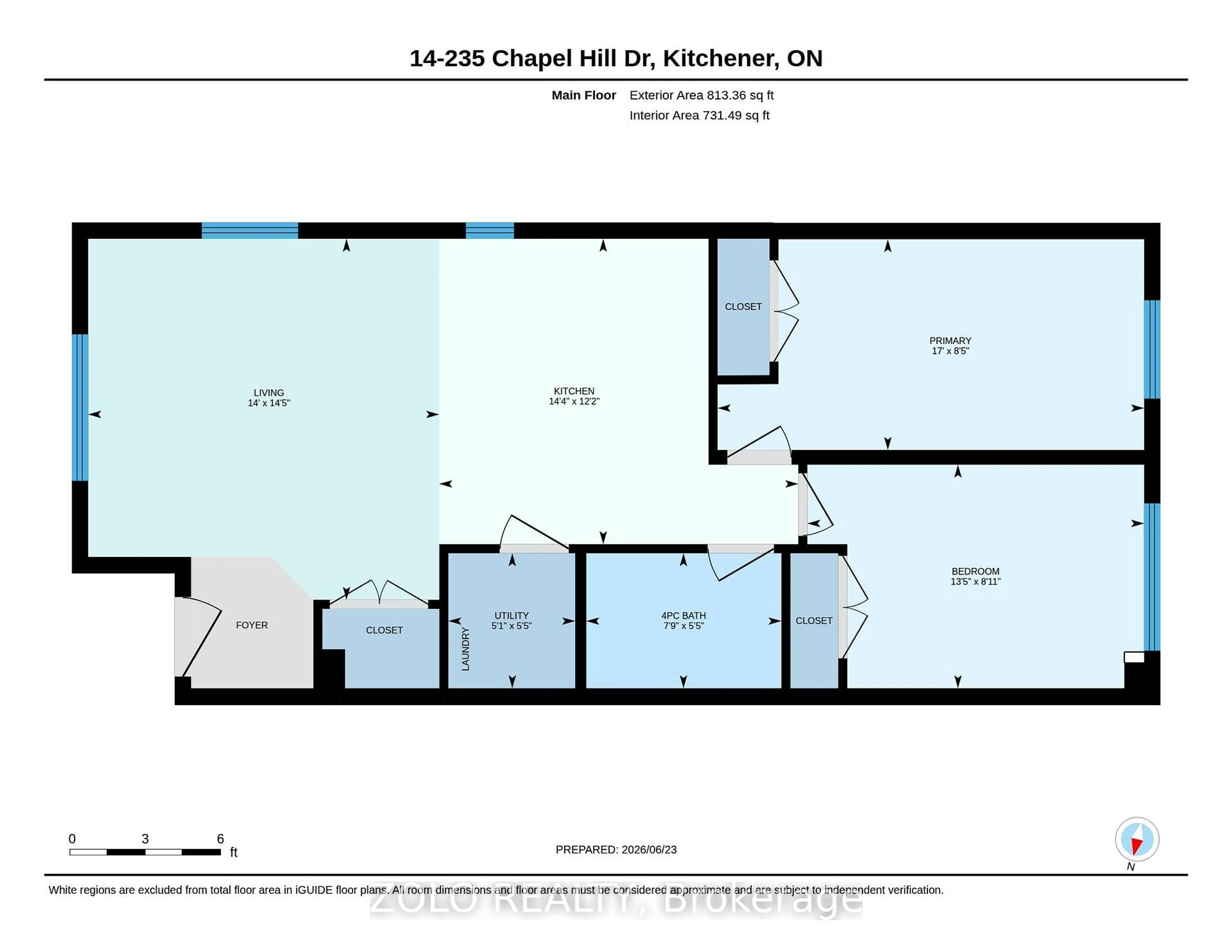 Floor plan for 235 Chapel Hill Dr #14, Kitchener Ontario N2R 0S4
