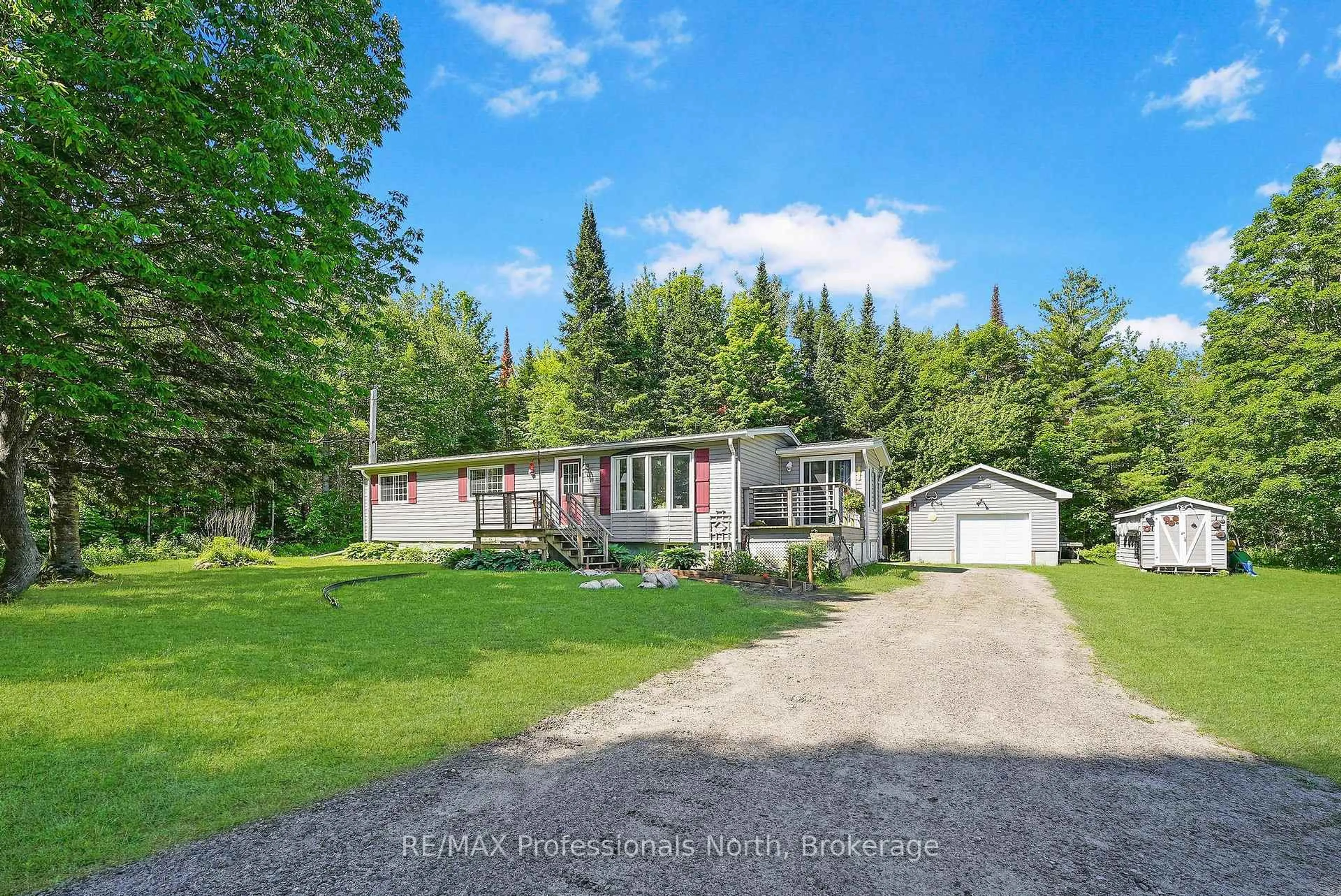 A pic from outside/outdoor area/front of a property/back of a property/a pic from drone, water/lake/river/ocean view for 3389 Gelert Rd, Minden Hills Ontario K0M 2K0
