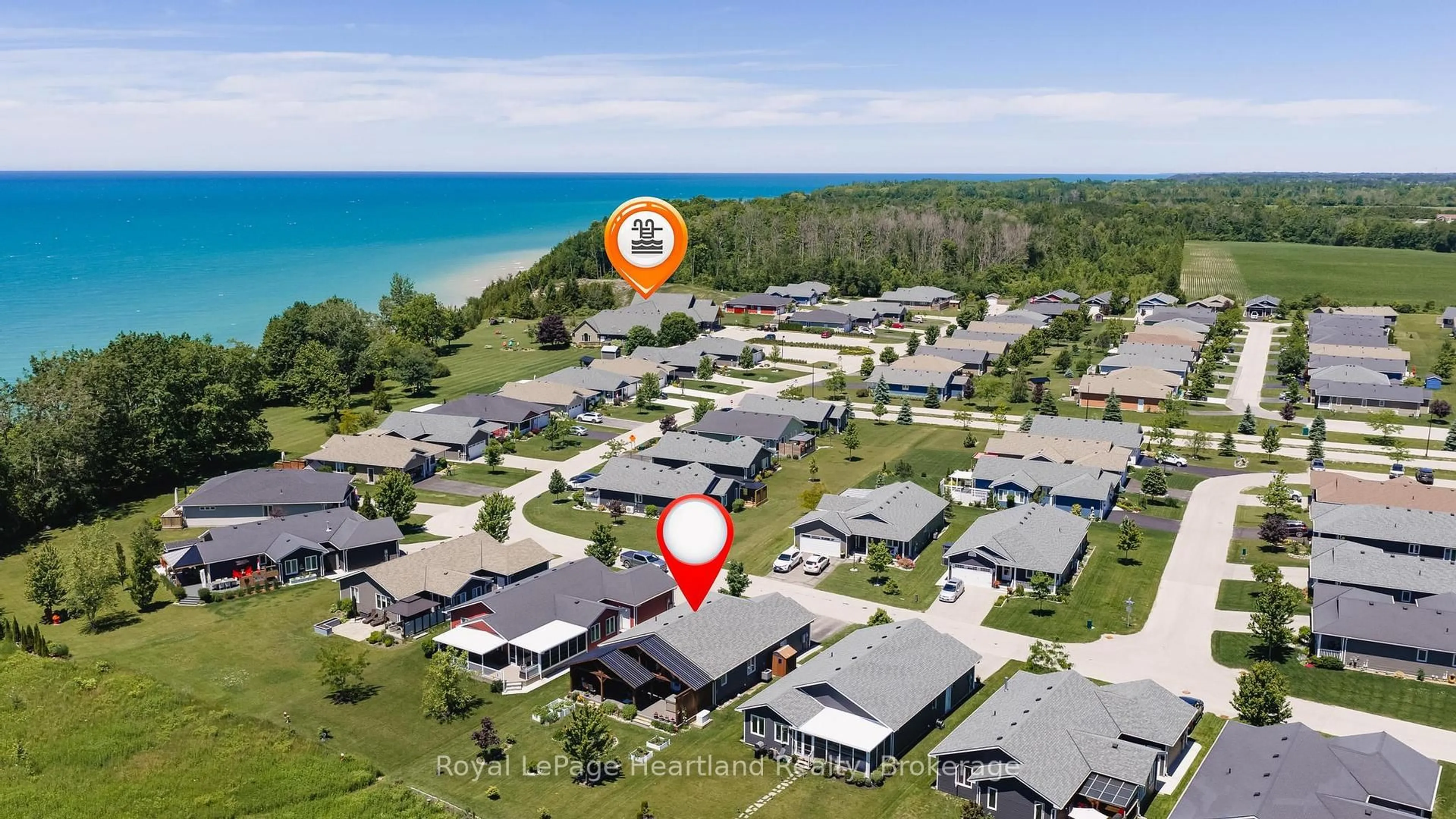 A pic from outside/outdoor area/front of a property/back of a property/a pic from drone, water/lake/river/ocean view for 37 LAKE BREEZE Dr, Ashfield-Colborne-Wawanosh Ontario N7A 0B7