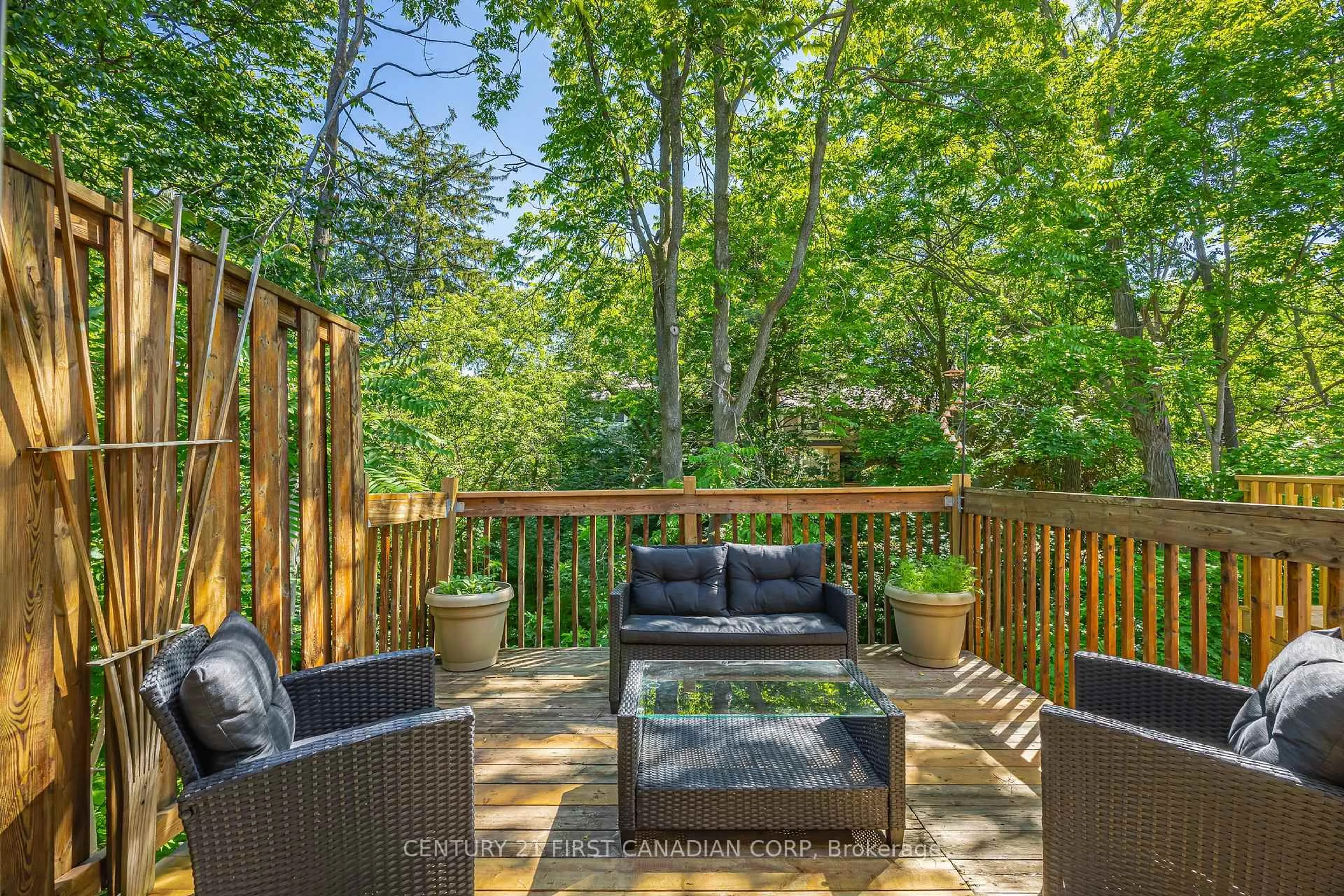 Patio, forest/trees view for 9 Ailsa Pl #25, London South Ontario N5Z 4Z6