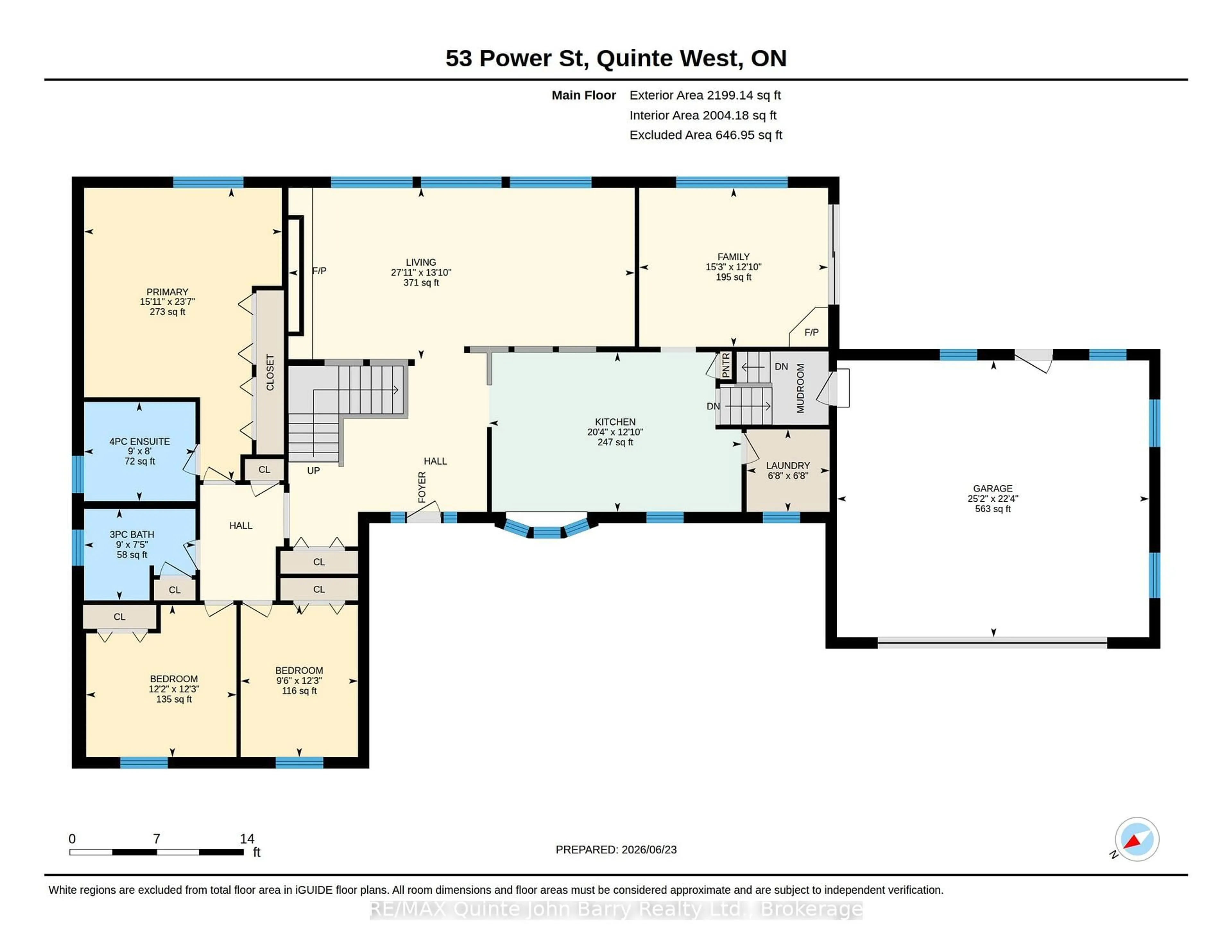 Floor plan for 53 Power St, Quinte West Ontario K8V 5P6