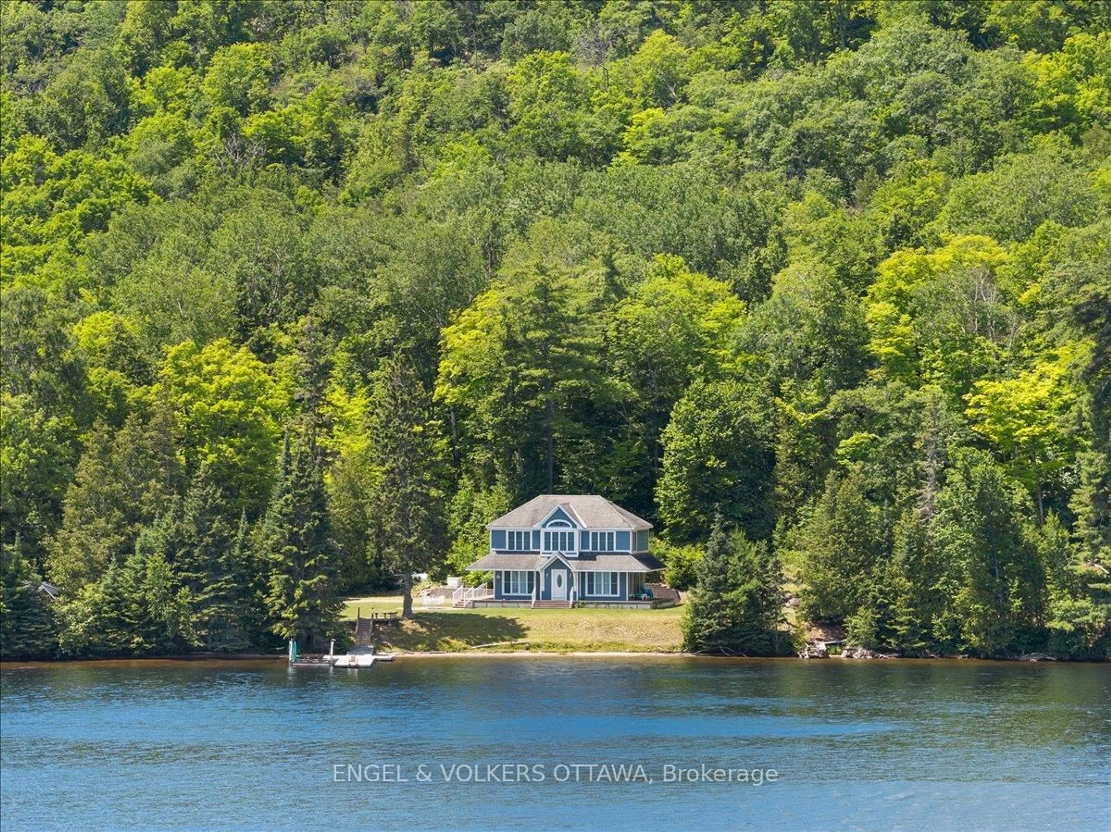 A pic from outside/outdoor area/front of a property/back of a property/a pic from drone, water/lake/river/ocean view for 541 Morglan Lane, Calabogie Ontario K0J 1H0