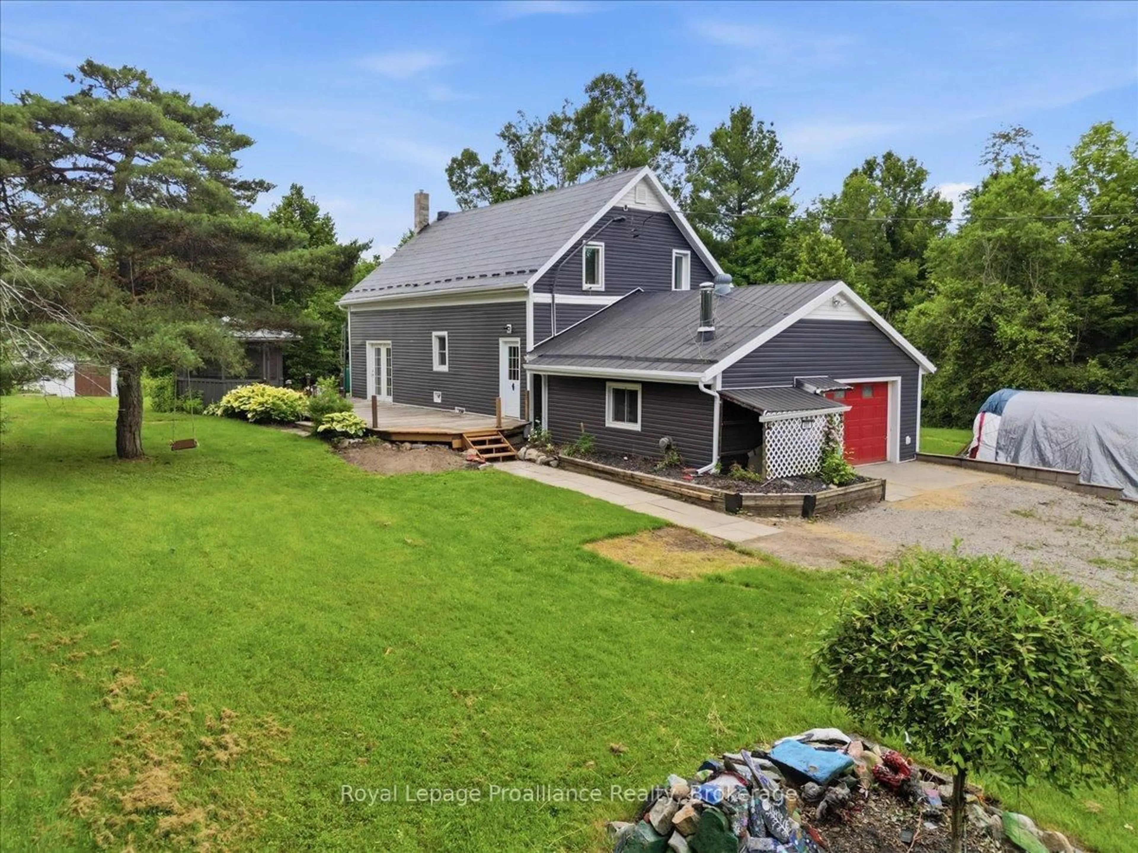 A pic from outside/outdoor area/front of a property/back of a property/a pic from drone, unknown for 405 Elzevir Rd, Kaladar Ontario K0H 1P0