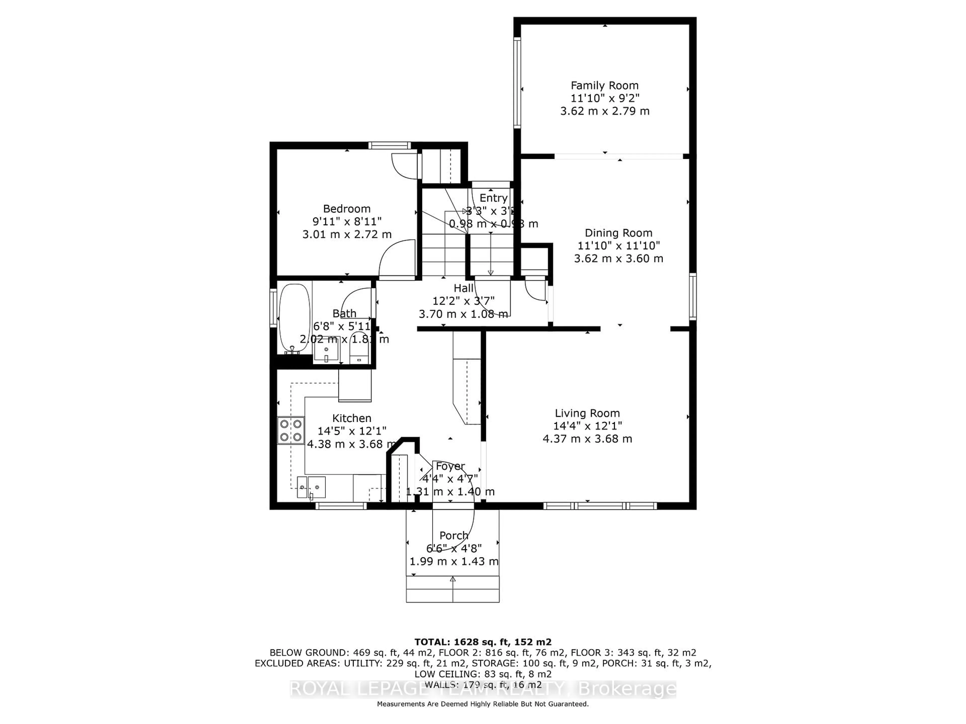 Floor plan for 421 Greenwood Ave, Ottawa Ontario K2A 0X5