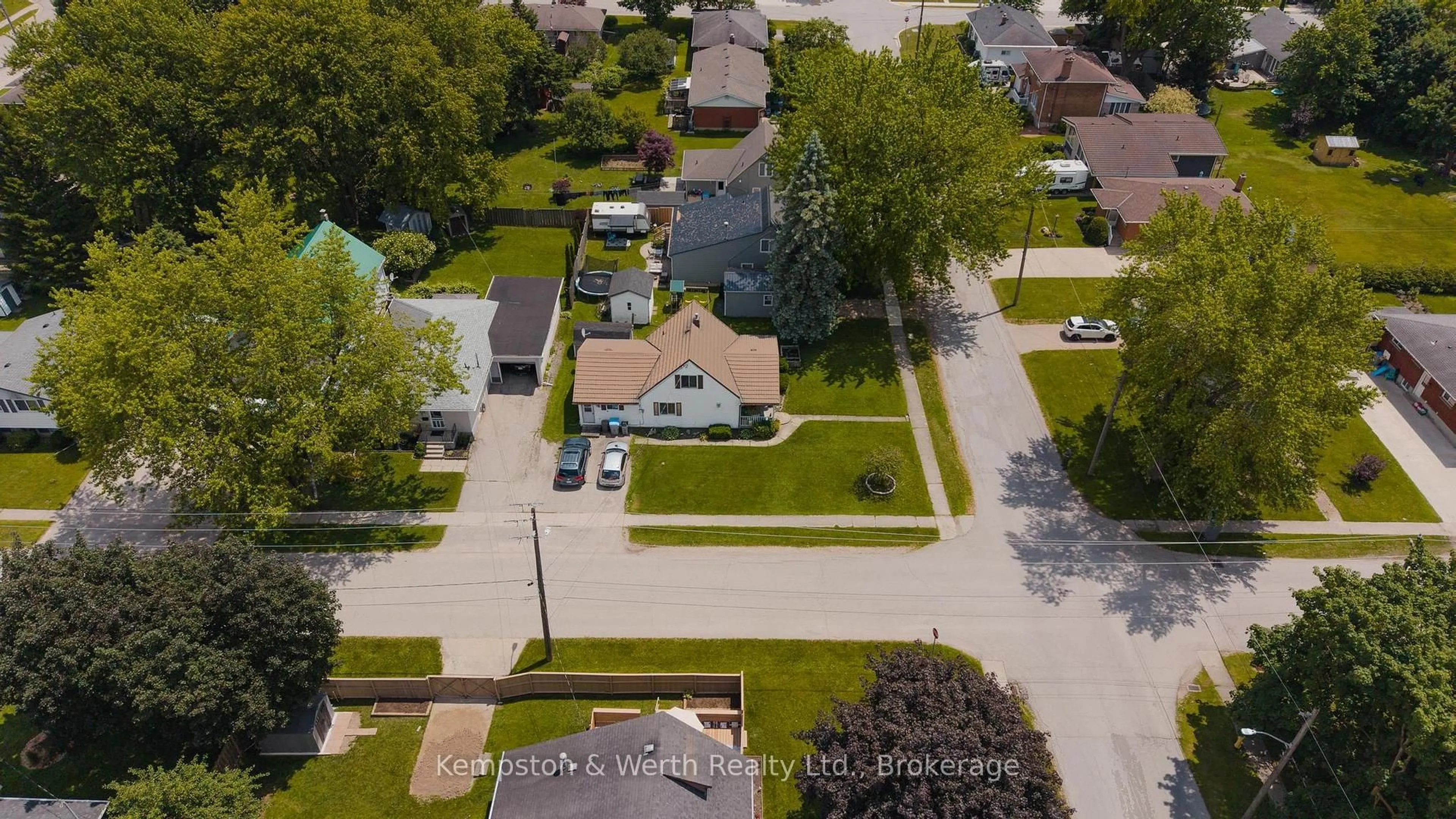 A pic from outside/outdoor area/front of a property/back of a property/a pic from drone, street for 605 Inkerman St, North Perth Ontario N4W 2N9