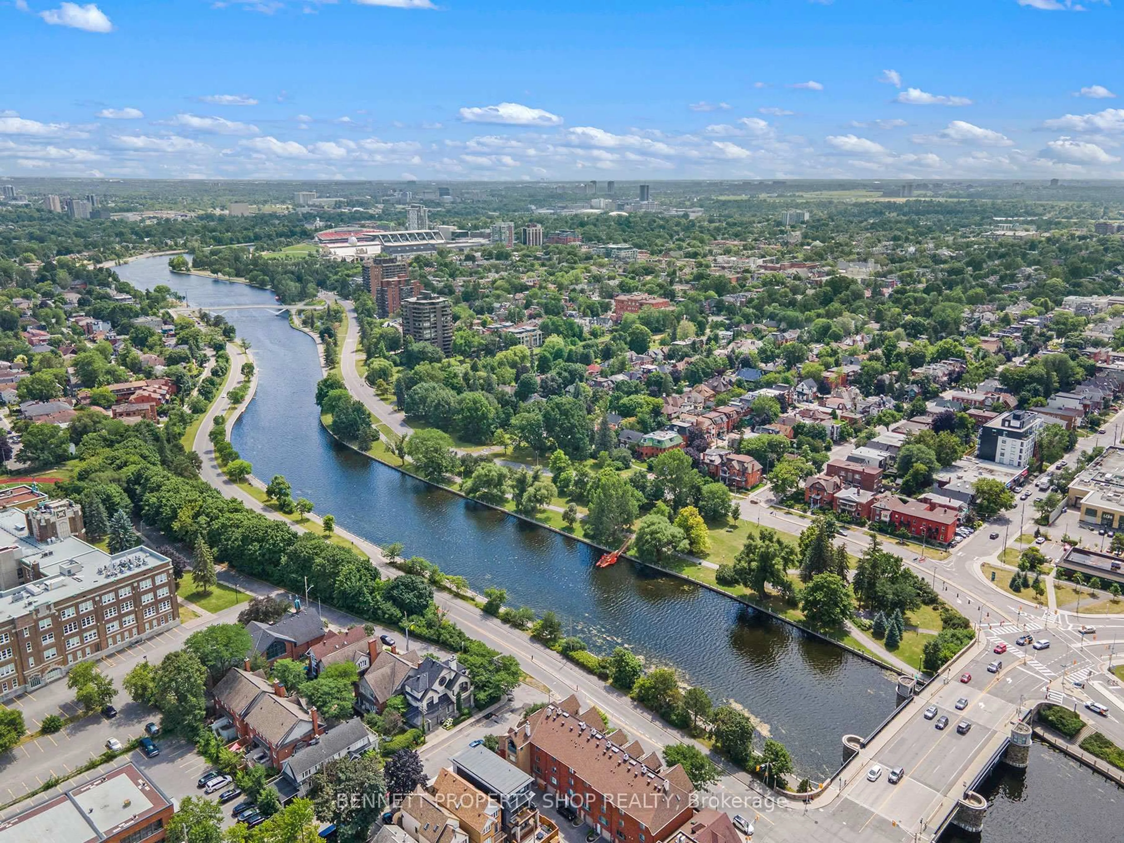A pic from outside/outdoor area/front of a property/back of a property/a pic from drone, water/lake/river/ocean view for 34 Hazel St, Ottawa Ontario K1S 1J5