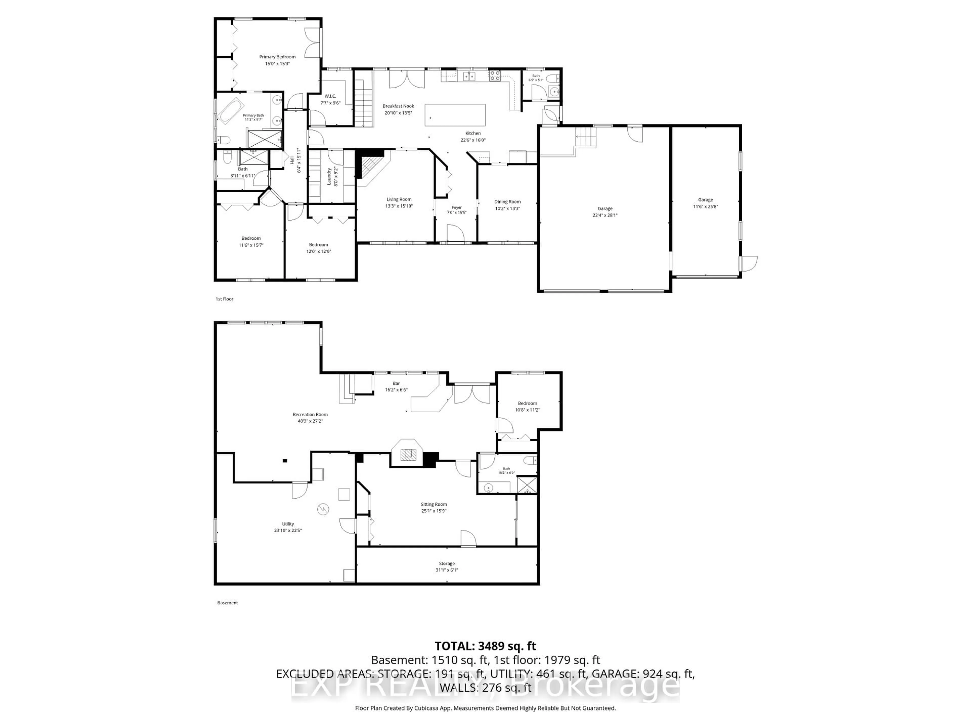 Floor plan for 1264 Barnwell Cres, Ottawa Ontario K4B 1K4