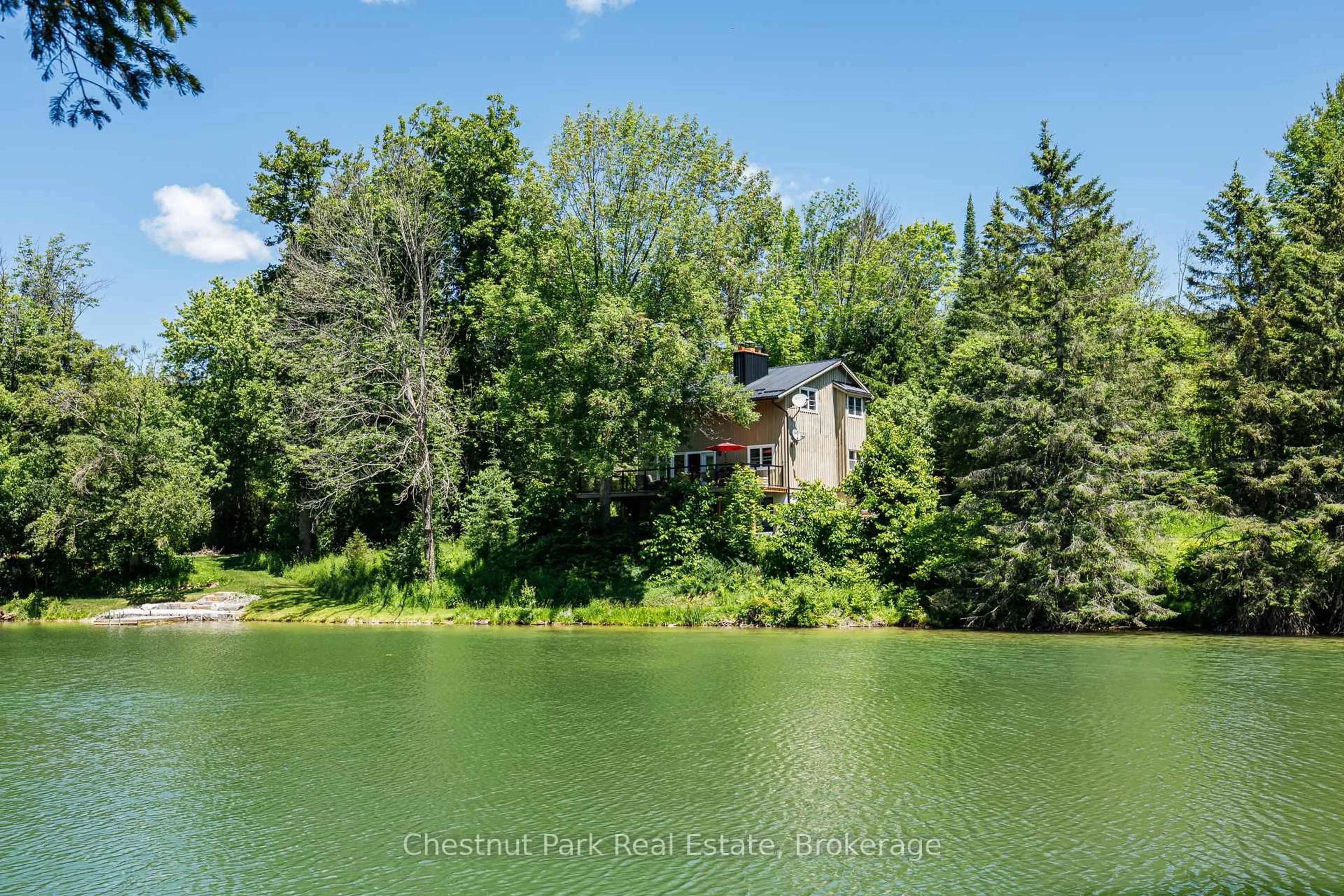 A pic from outside/outdoor area/front of a property/back of a property/a pic from drone, water/lake/river/ocean view for 174386 Lower Valley Rd, Grey Highlands Ontario N0C 1H0