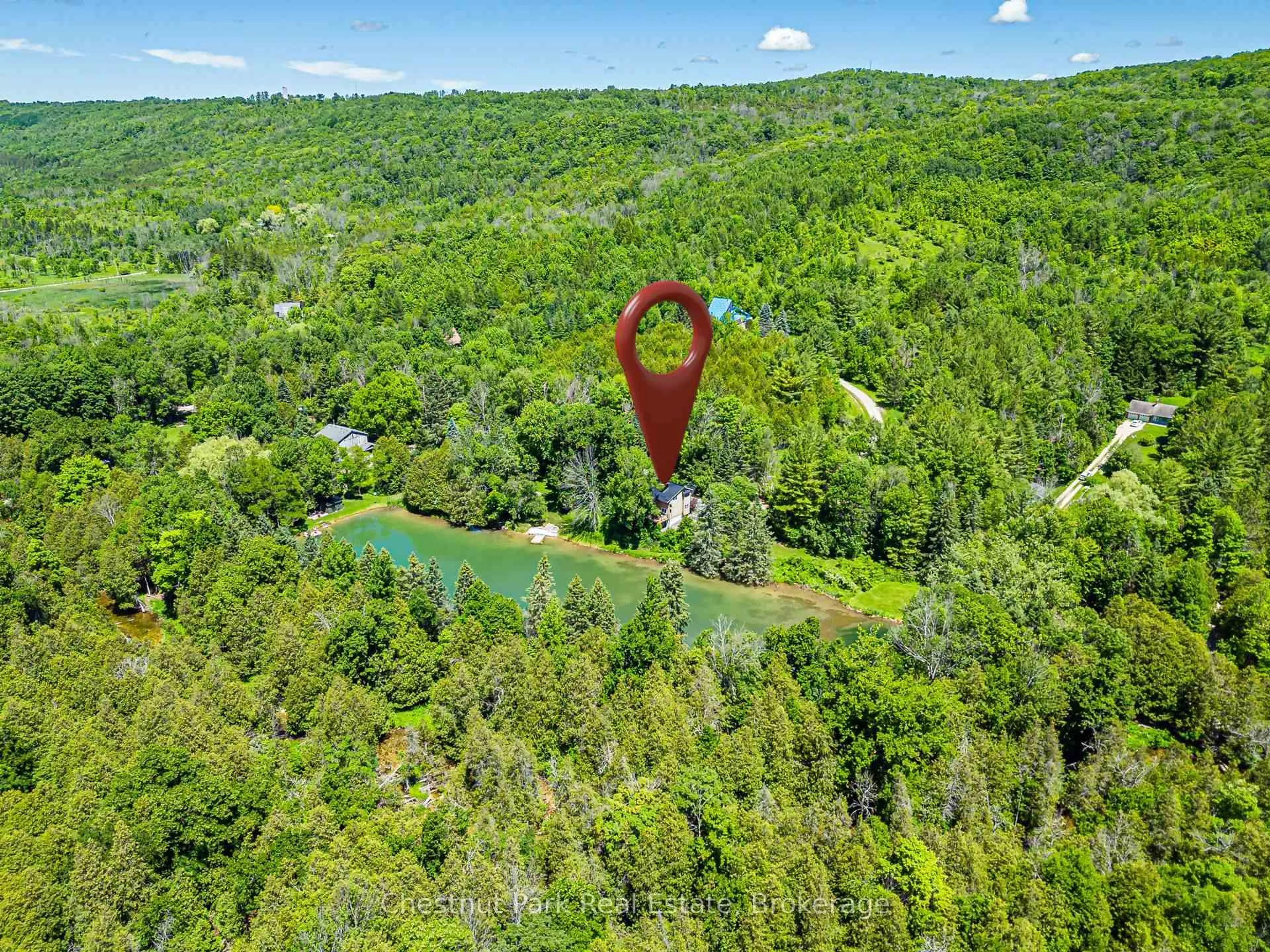 A pic from outside/outdoor area/front of a property/back of a property/a pic from drone, forest/trees view for 174386 Lower Valley Rd, Grey Highlands Ontario N0C 1H0