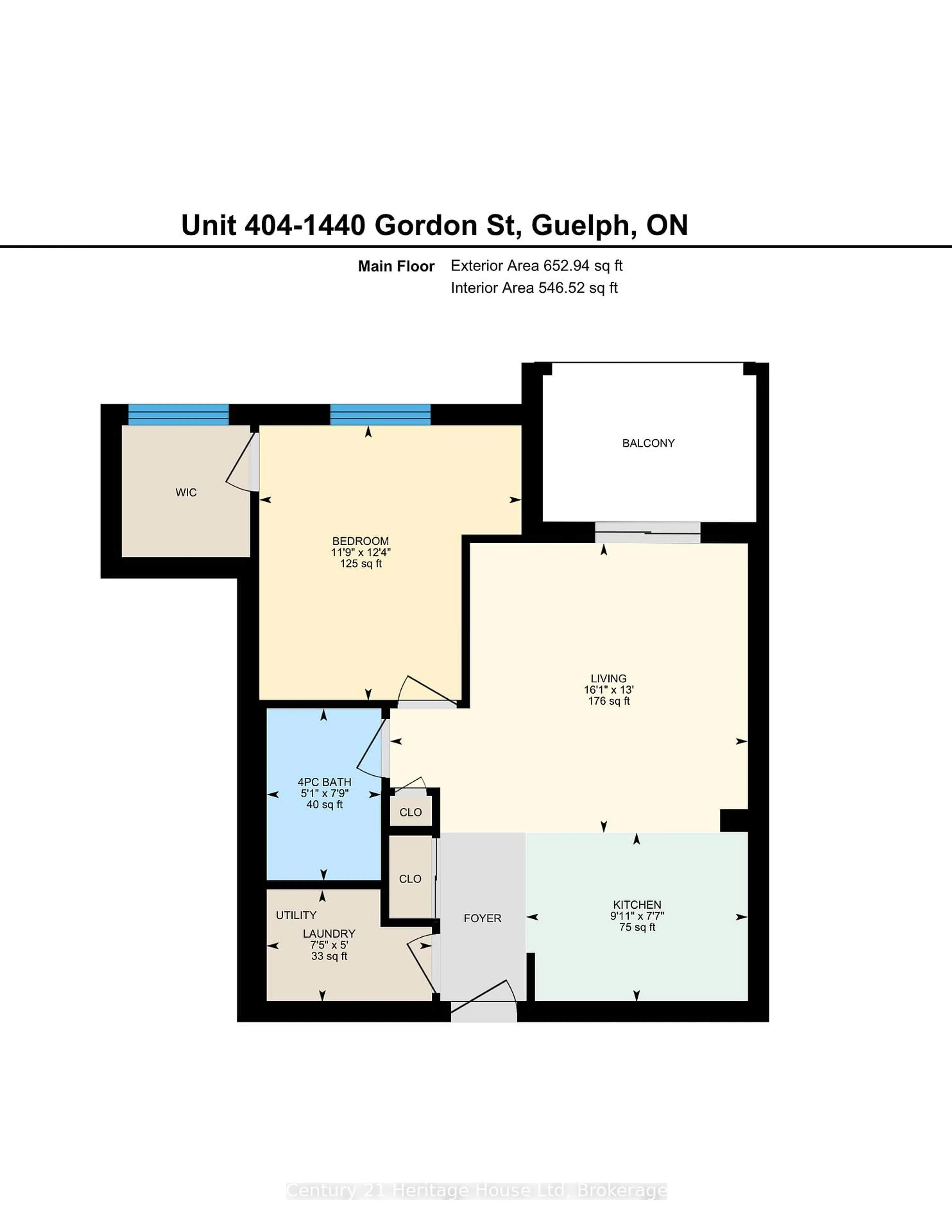 Floor plan for 1440 Gordon St #404, Guelph Ontario N1L 1C8