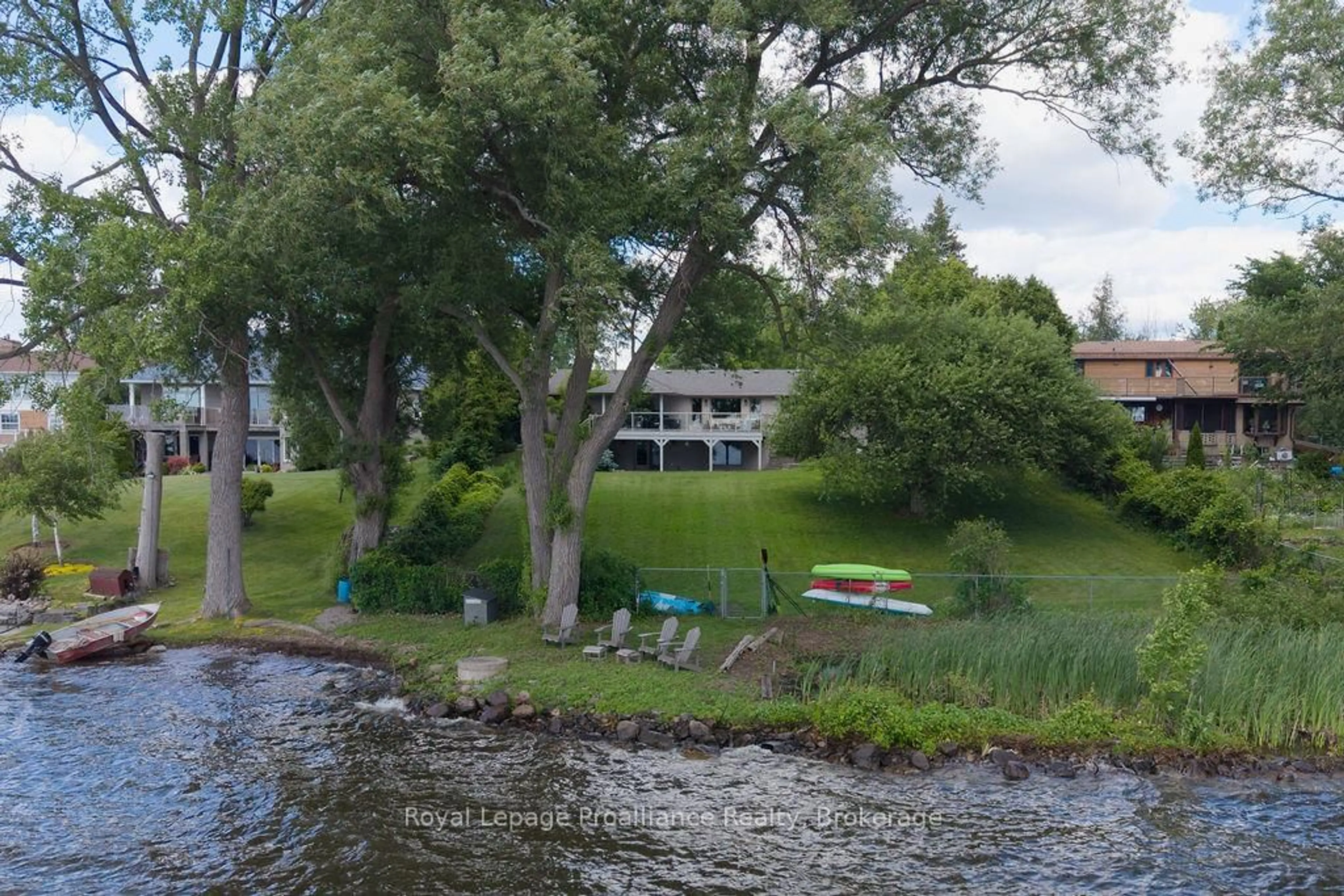 A pic from outside/outdoor area/front of a property/back of a property/a pic from drone, water/lake/river/ocean view for 30 Hunt Lane, Quinte West Ontario K8V 5P5