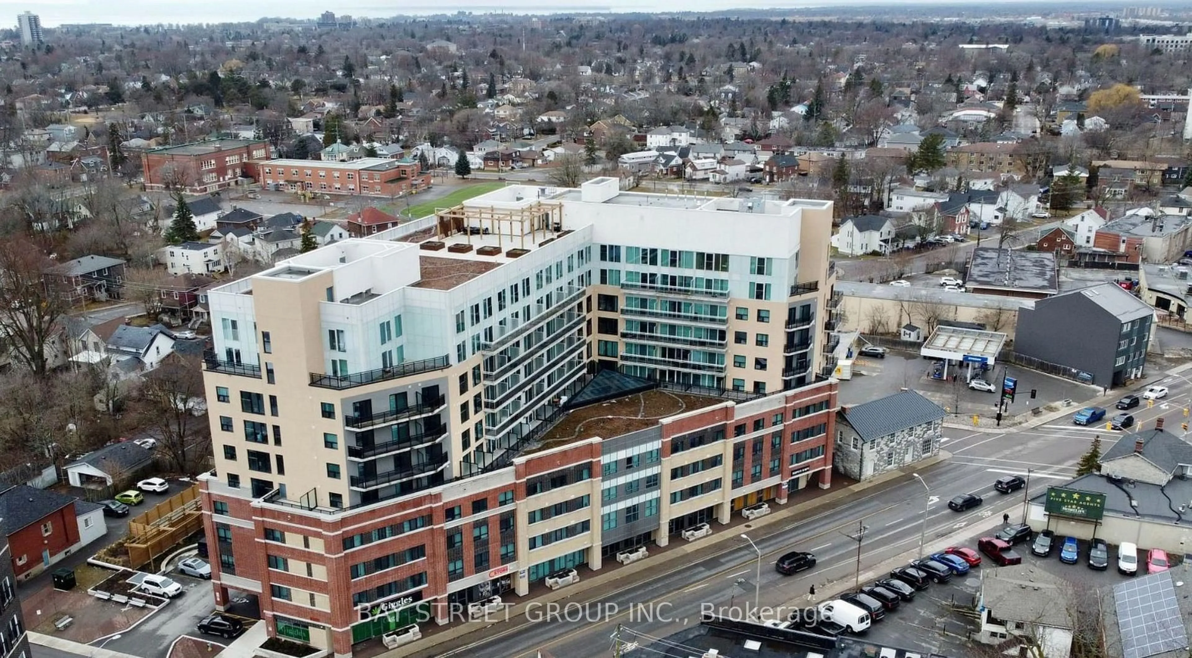 A pic from outside/outdoor area/front of a property/back of a property/a pic from drone, city buildings view from balcony for 652 Princess St #813, Kingston Ontario K7L 1E5