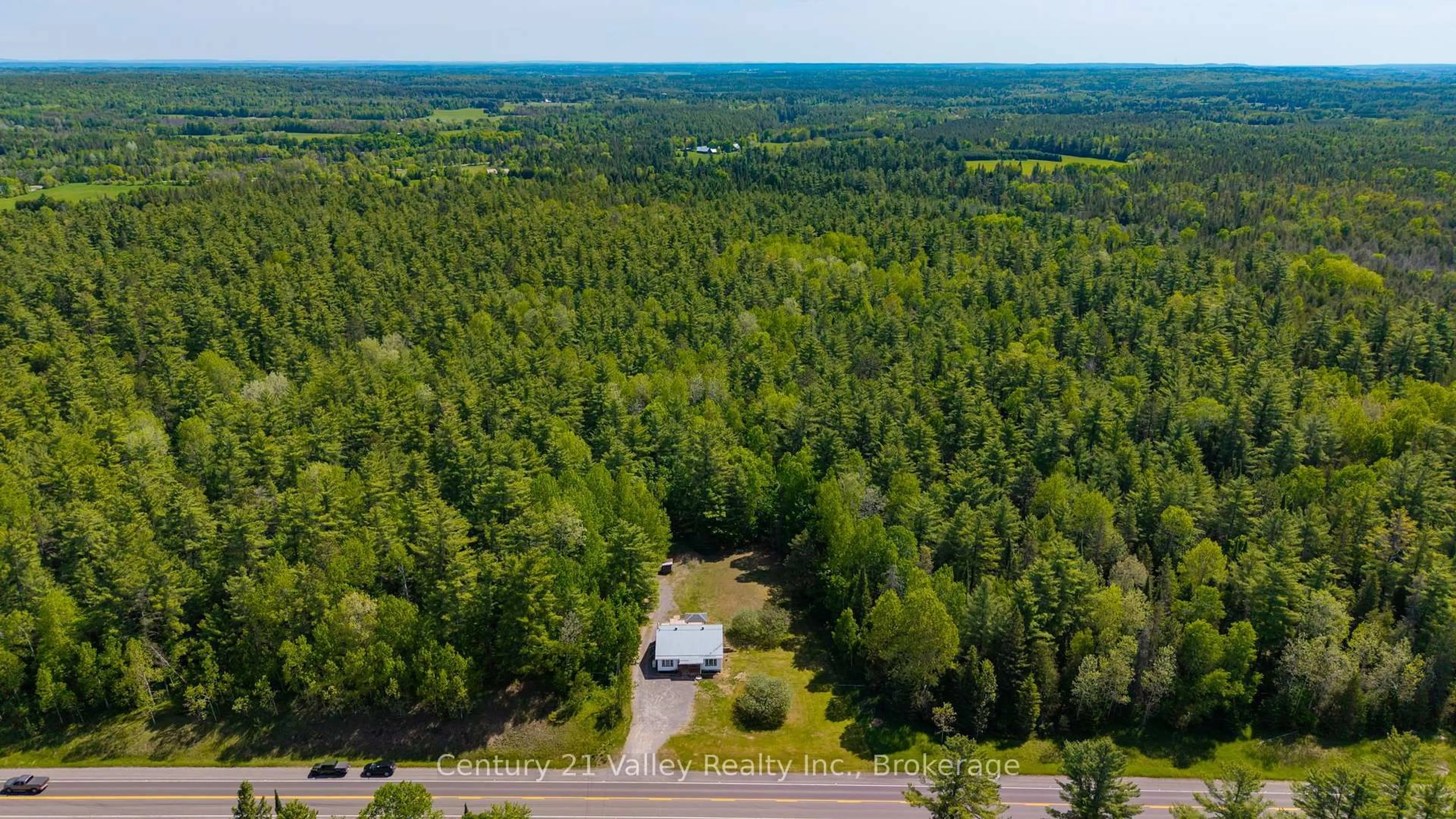 A pic from outside/outdoor area/front of a property/back of a property/a pic from drone, forest/trees view for 33898 41 Highway, Eganville Ontario K0J 1T0