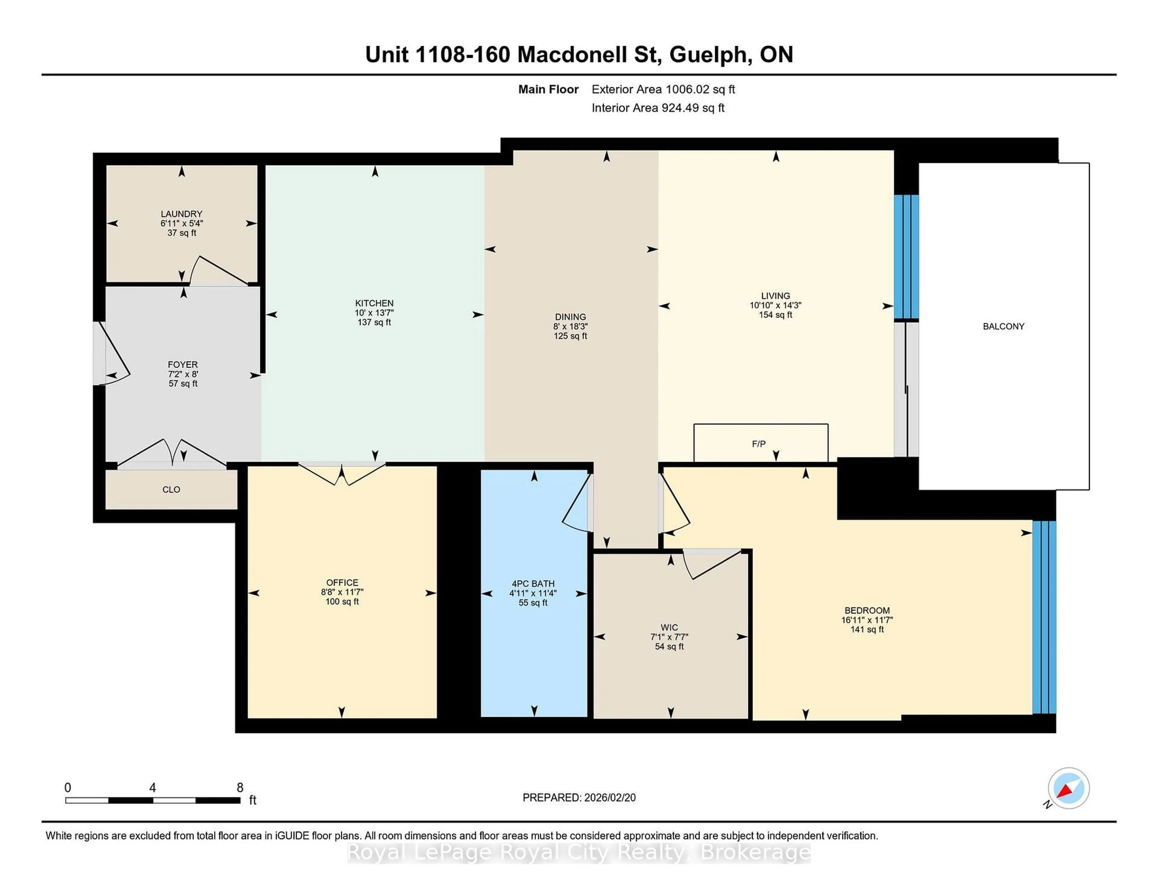 Floor plan for 160 Macdonell St #1108, Guelph Ontario N1H 0A9