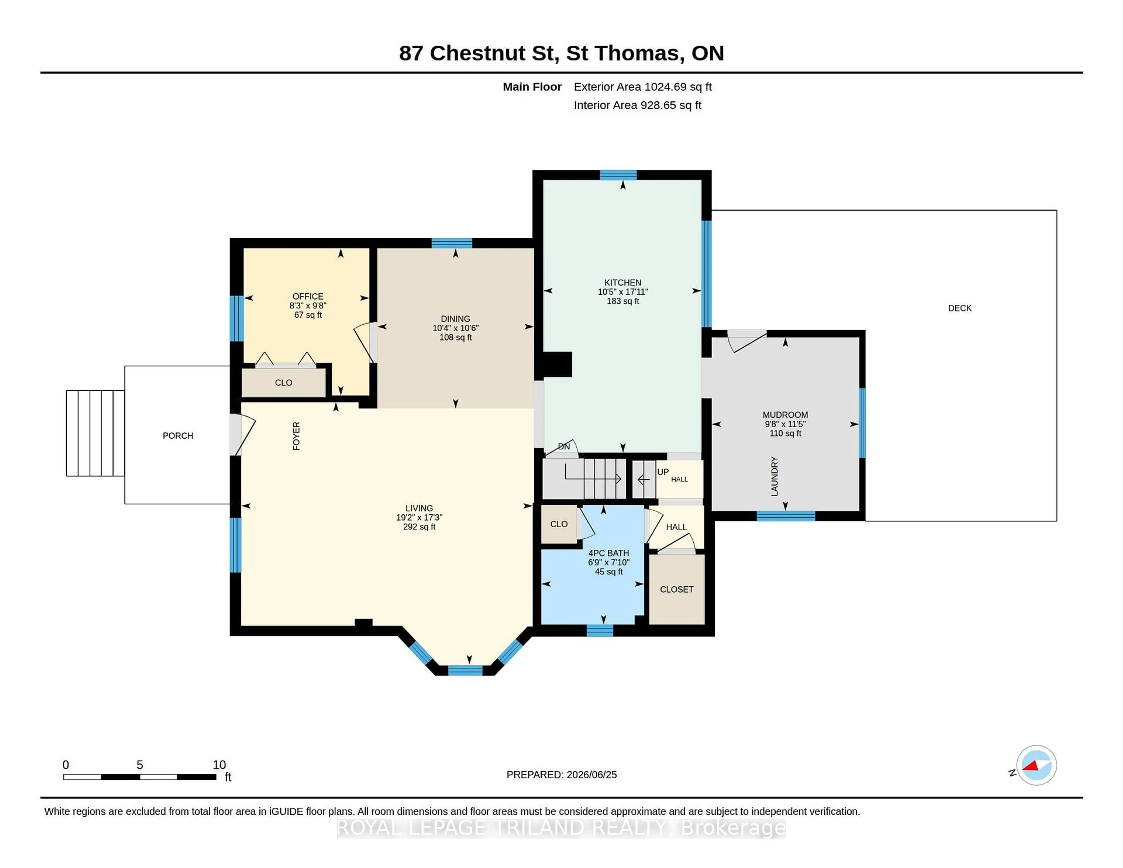 Floor plan for 87 Chestnut St, St. Thomas Ontario N5R 2B1