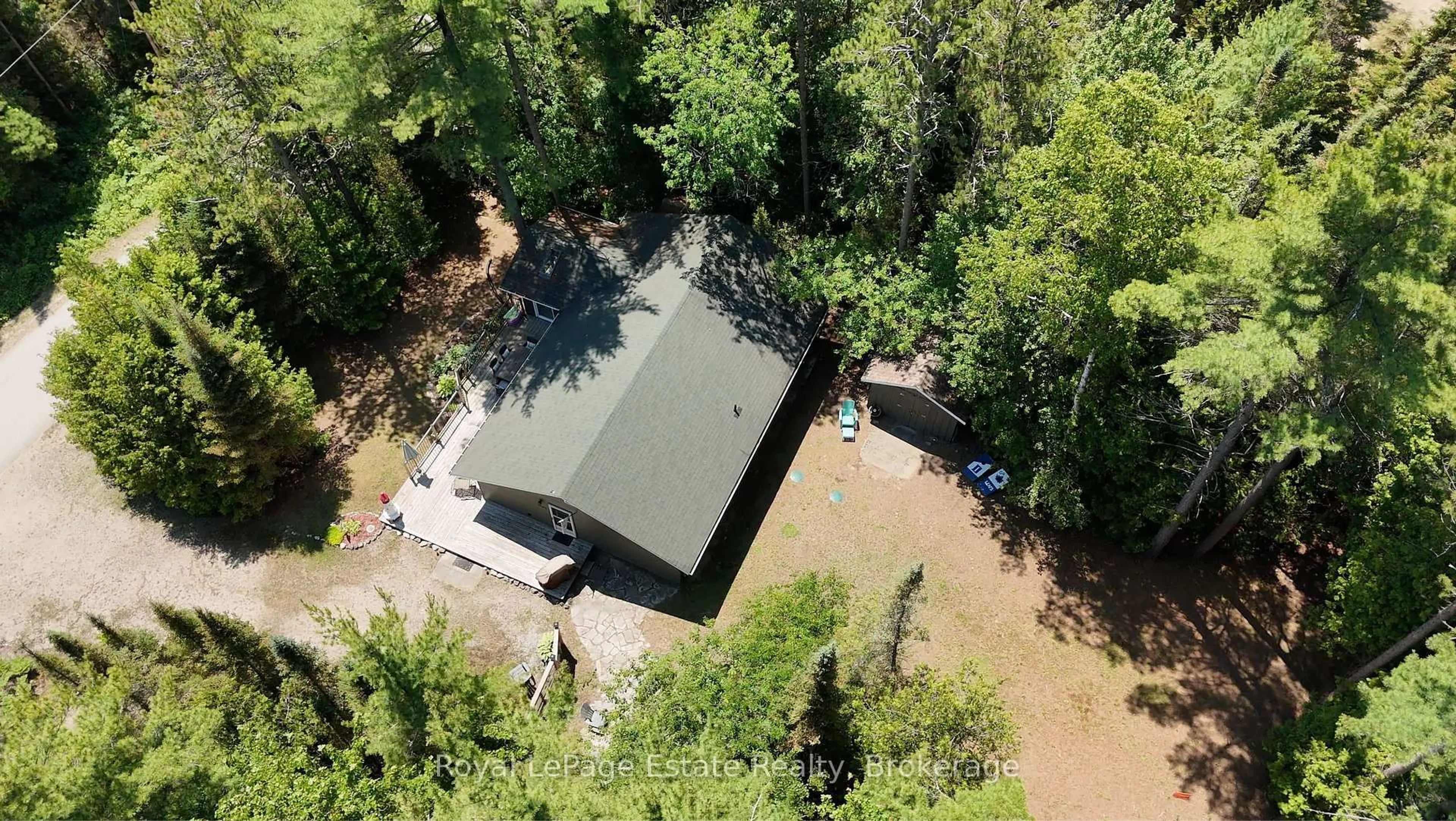 A pic from outside/outdoor area/front of a property/back of a property/a pic from drone, forest/trees view for 234 Ogimah Rd, Native Leased Lands Ontario N0H 2G0