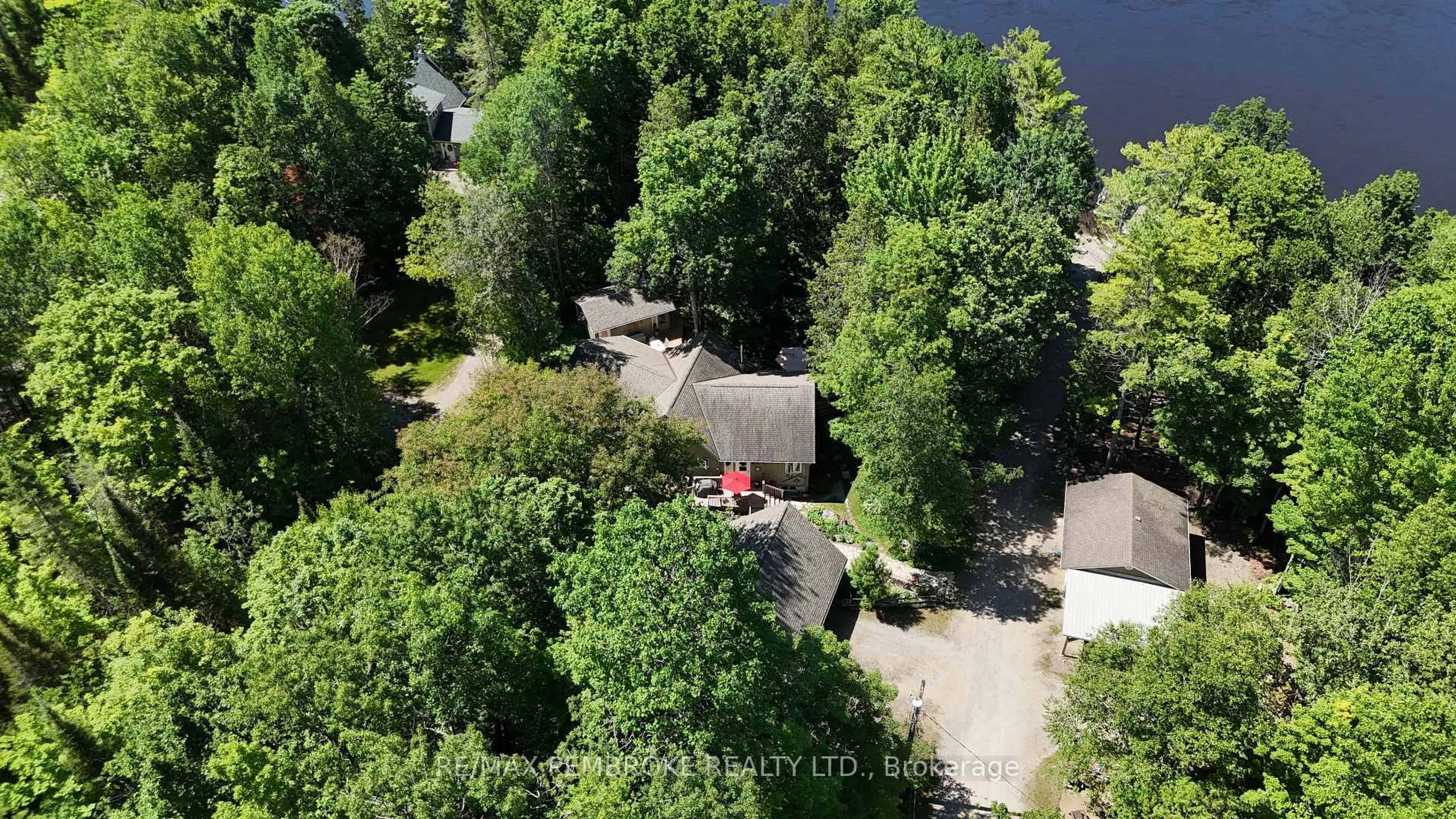 A pic from outside/outdoor area/front of a property/back of a property/a pic from drone, unknown for 131 Clem Tr, Westmeath Ontario K0J 2L0
