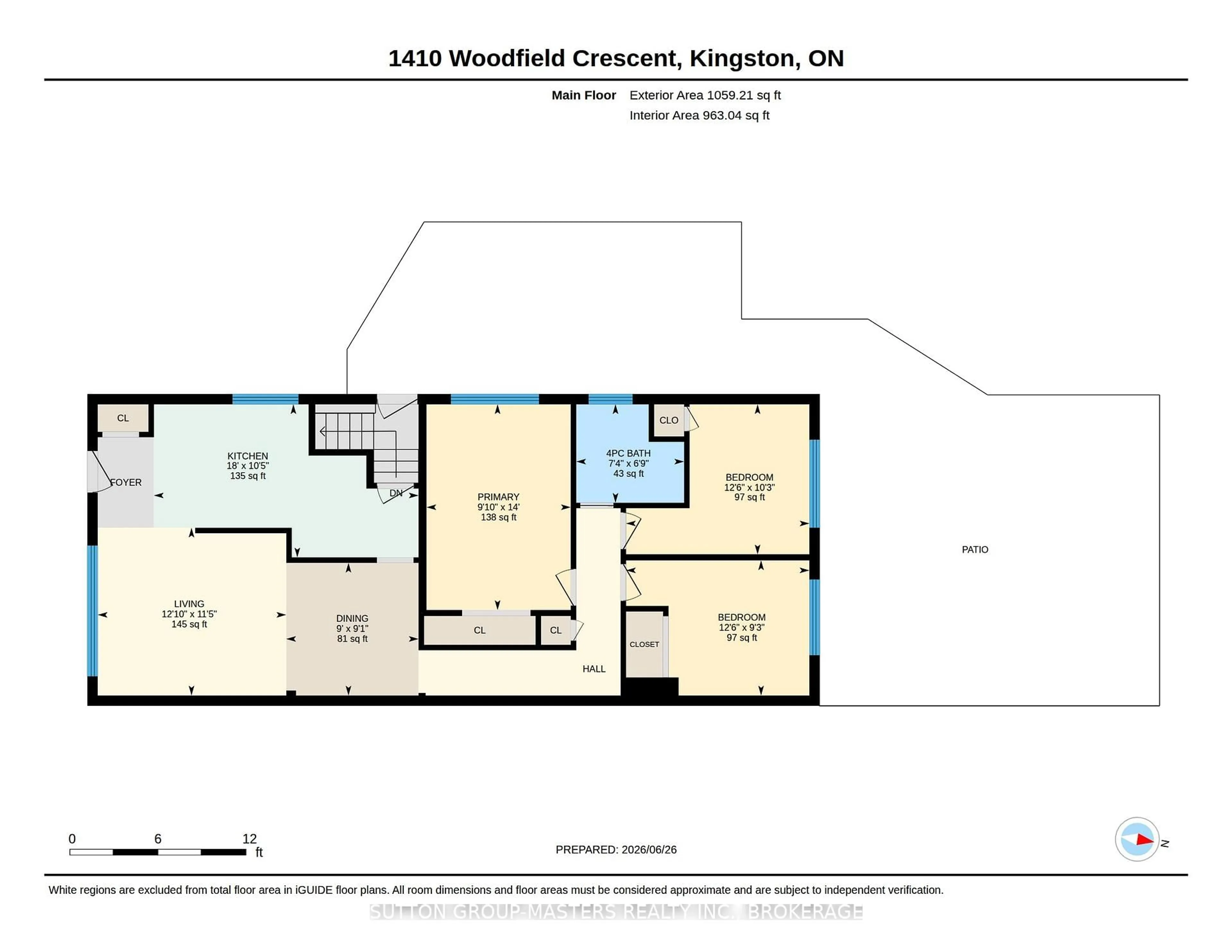 Floor plan for 1410 Woodfield Cres, Kingston Ontario K7P 2V6