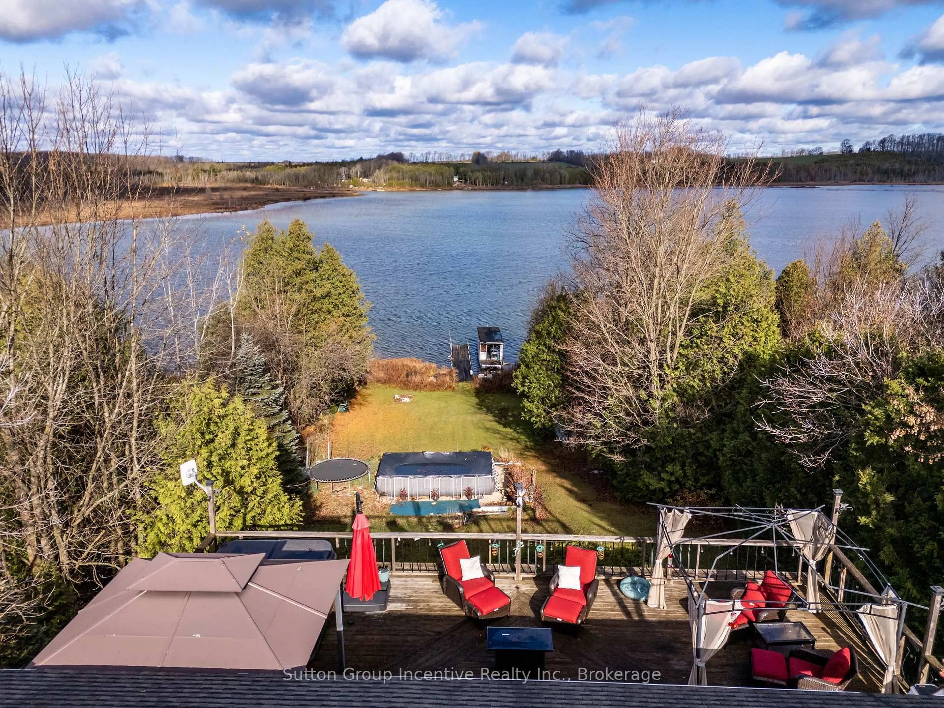 A pic from outside/outdoor area/front of a property/back of a property/a pic from drone, water/lake/river/ocean view for 474839 TOWNSEND LAKE Rd, West Grey Ontario N0C 1H0