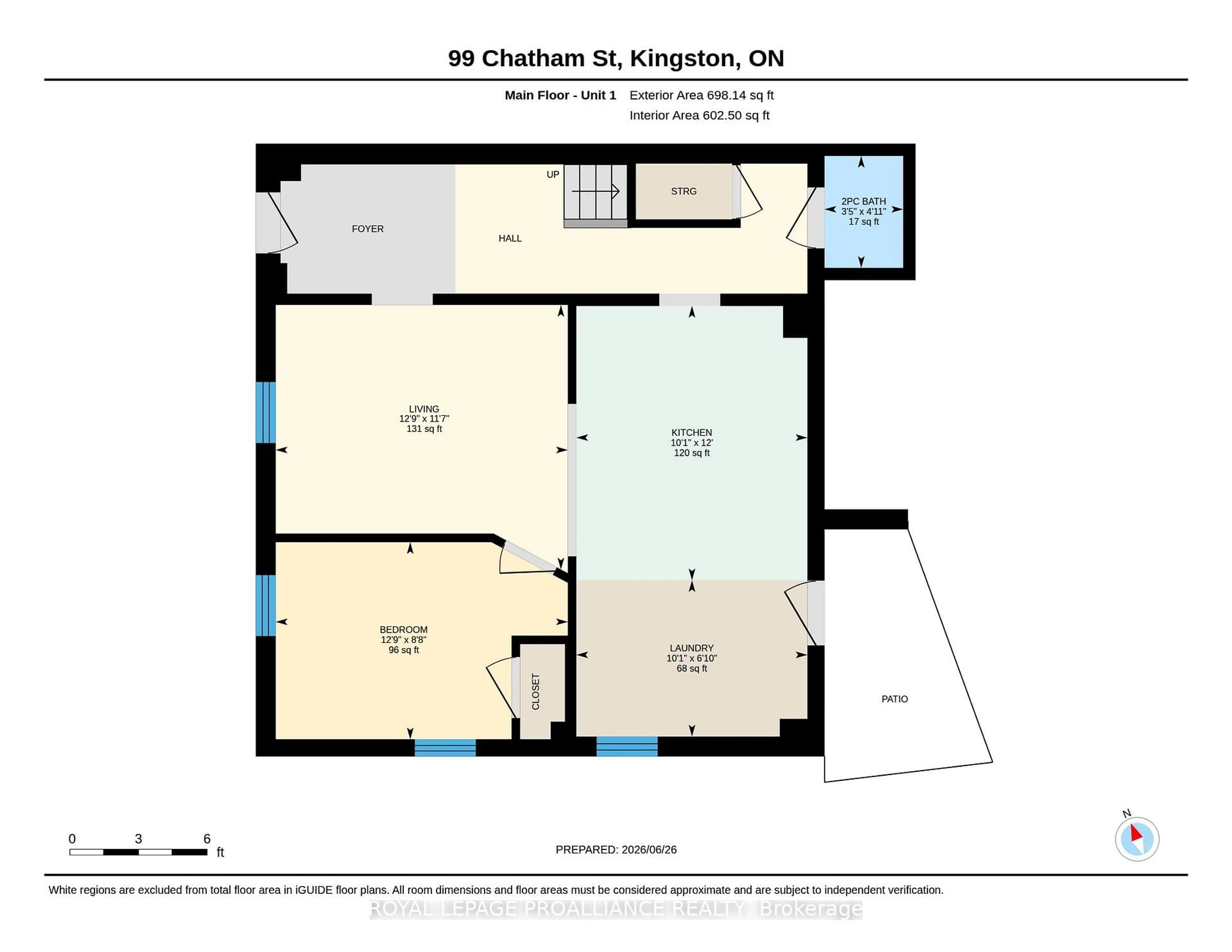 Floor plan for 99 Chatham St, Kingston Ontario K7K 4H2