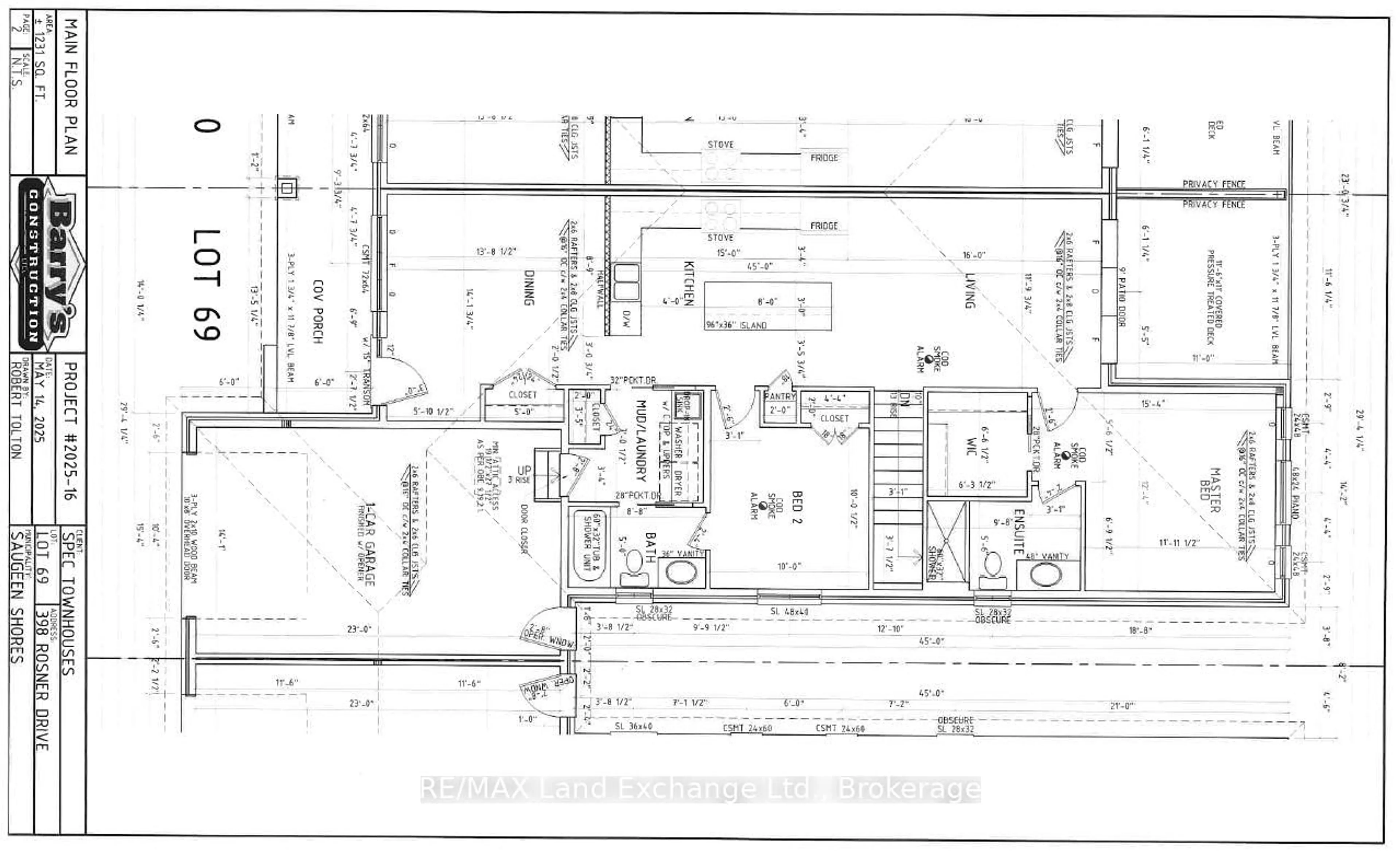 Floor plan for 398 Rosner Dr, Saugeen Shores Ontario N0H 2C8