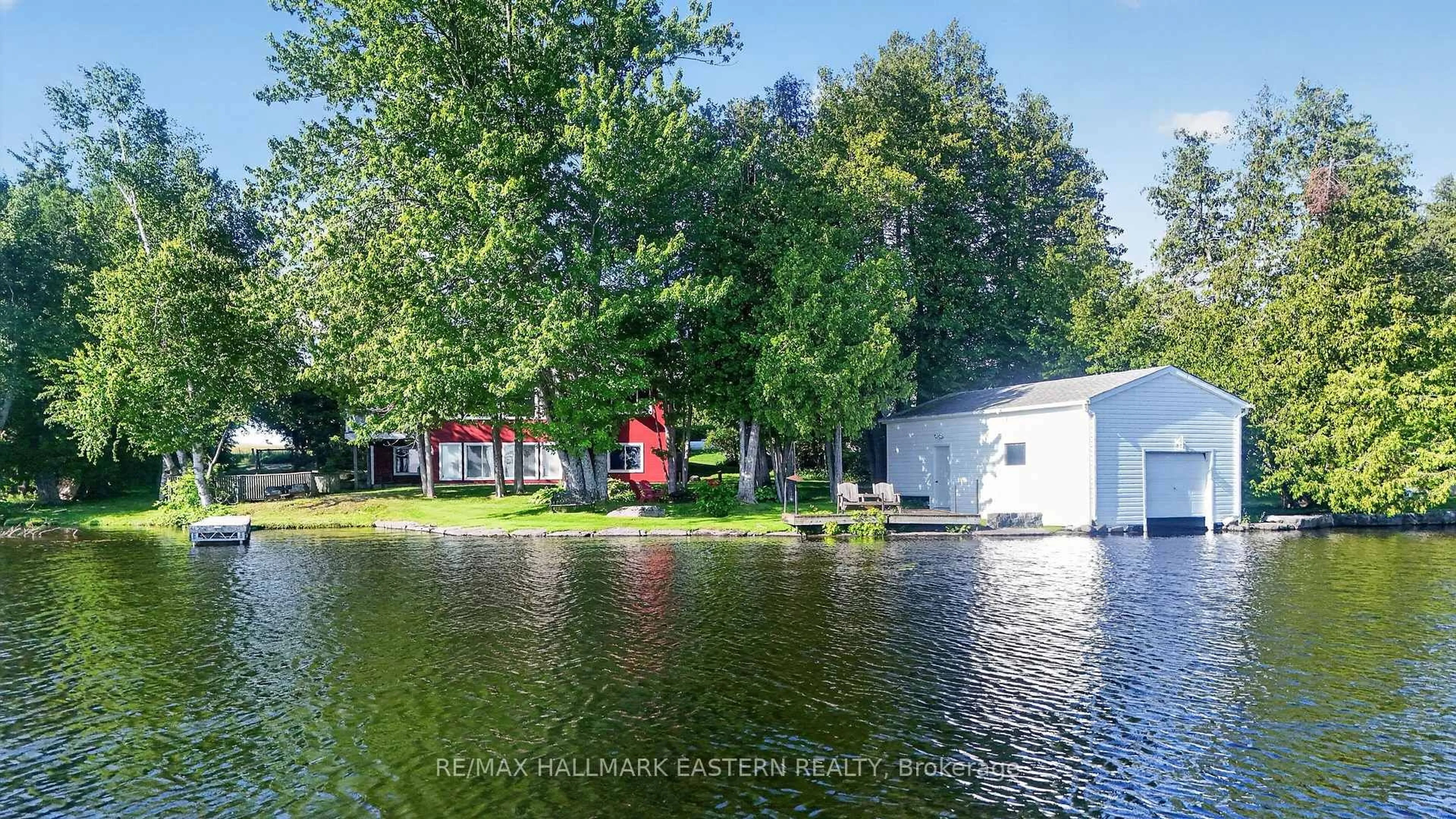 A pic from outside/outdoor area/front of a property/back of a property/a pic from drone, water/lake/river/ocean view for 734 Duffus Dr, Selwyn Ontario K0L 1T0