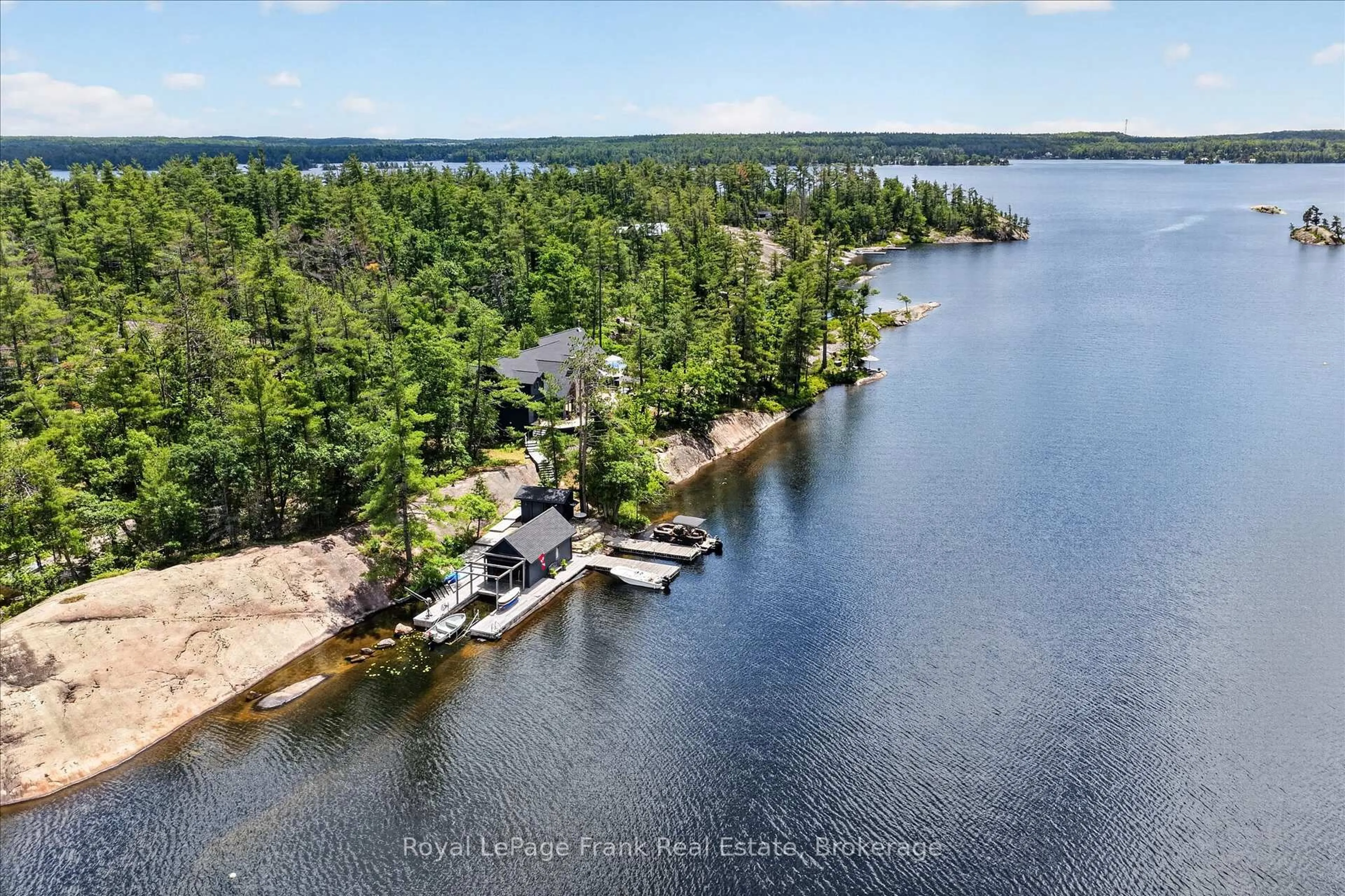 A pic from outside/outdoor area/front of a property/back of a property/a pic from drone, water/lake/river/ocean view for 2946 Stony Lake, Quarry Island, North Kawartha Ontario K0L 2H0