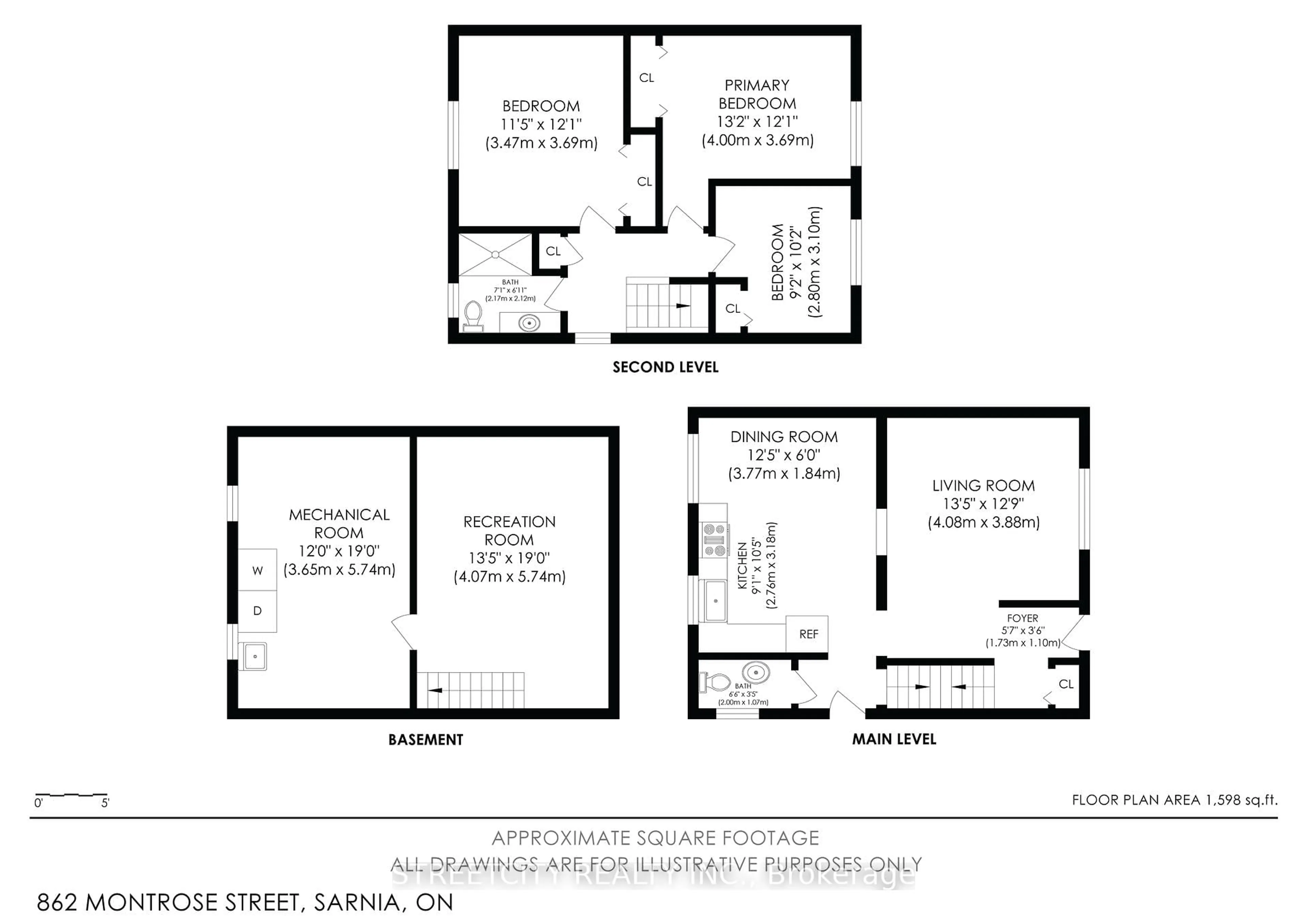 Floor plan for 862 Montrose St, Sarnia Ontario N7T 5B7