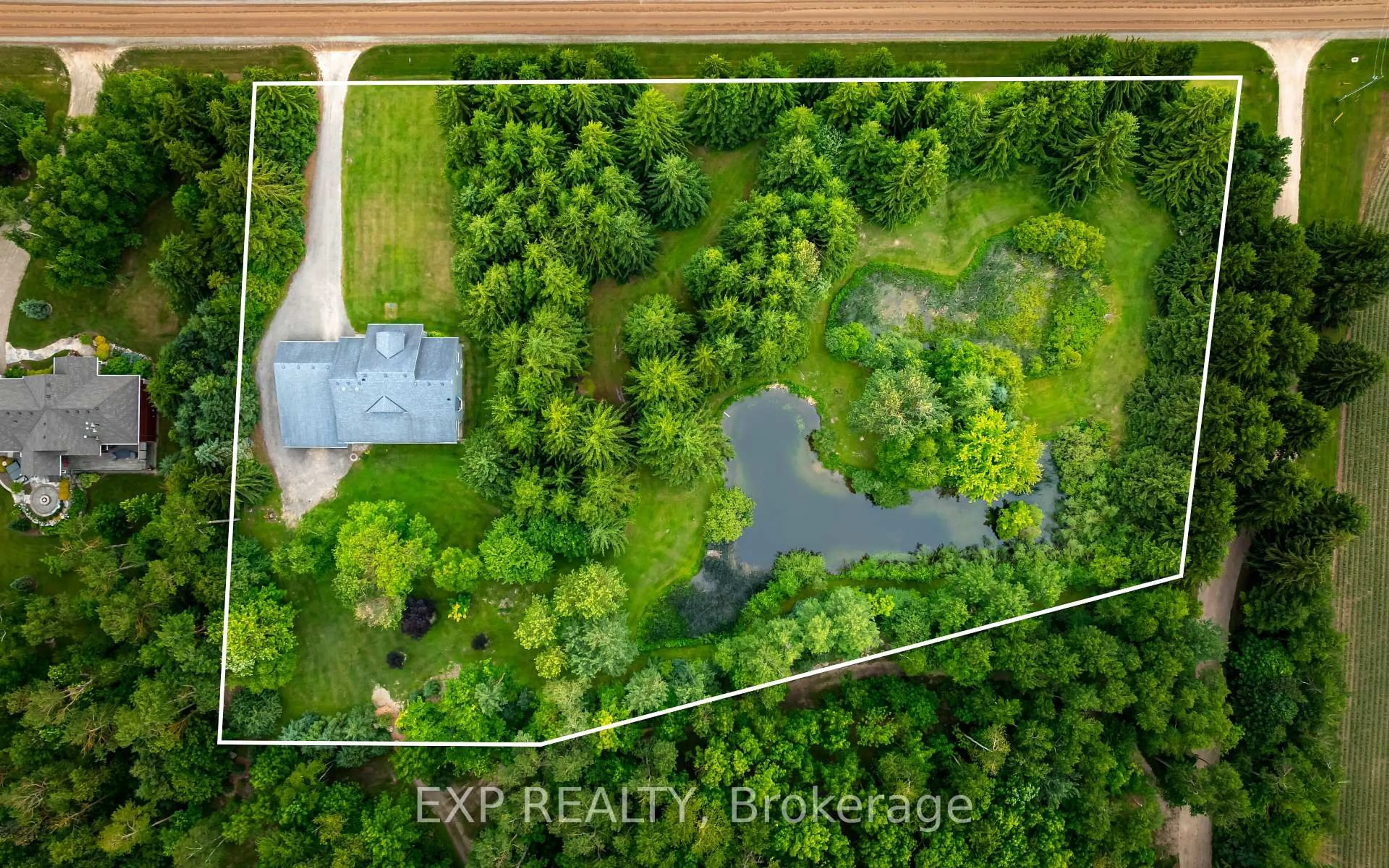 A pic from outside/outdoor area/front of a property/back of a property/a pic from drone, forest/trees view for 282262 Concession Rd 4-5, East Luther Grand Valley Ontario L9W 0W4