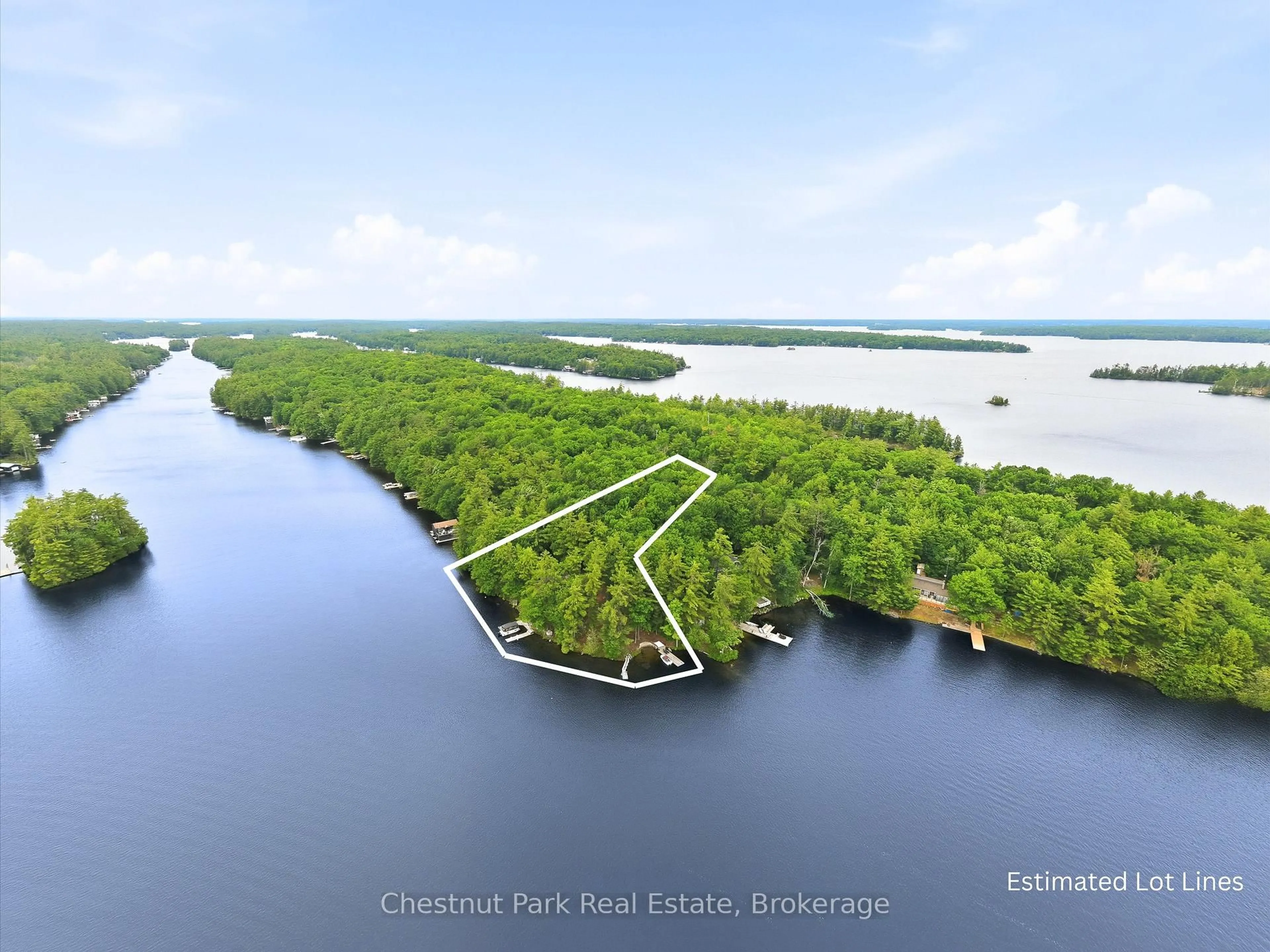 A pic from outside/outdoor area/front of a property/back of a property/a pic from drone, water/lake/river/ocean view for 51 Taylor Island, Gravenhurst Ontario P1P 1R2