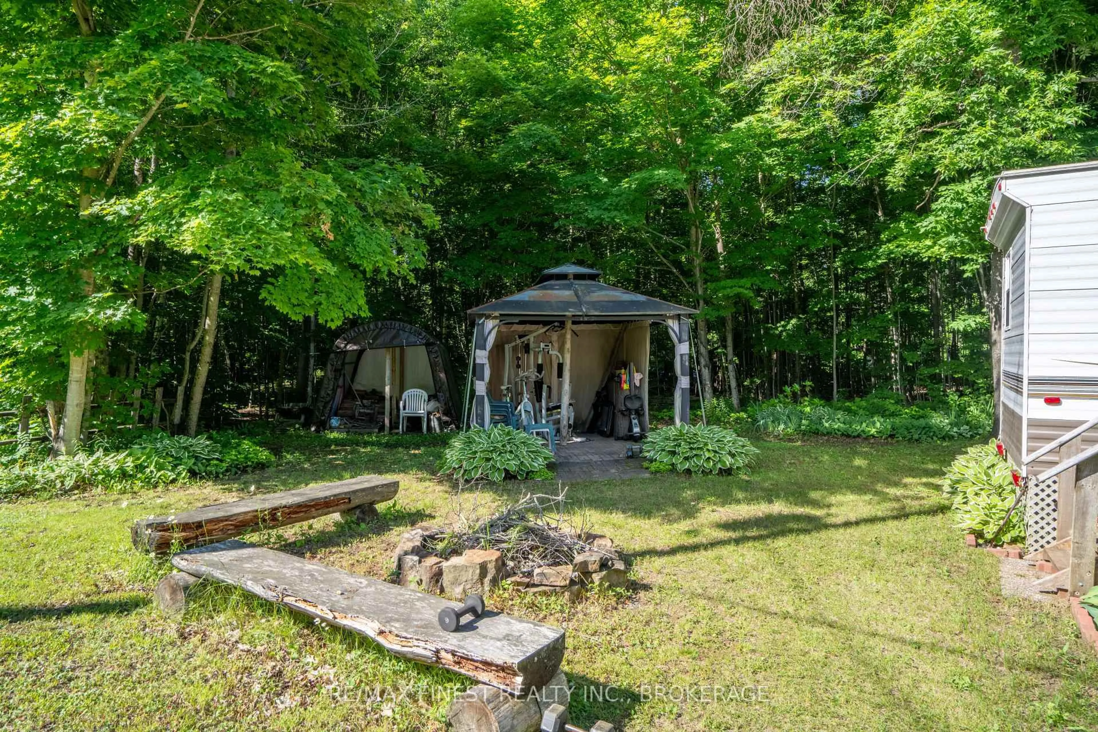 Patio, forest/trees view for 1059 Northview Lane, Sharbot Lake Ontario K0H 2P0