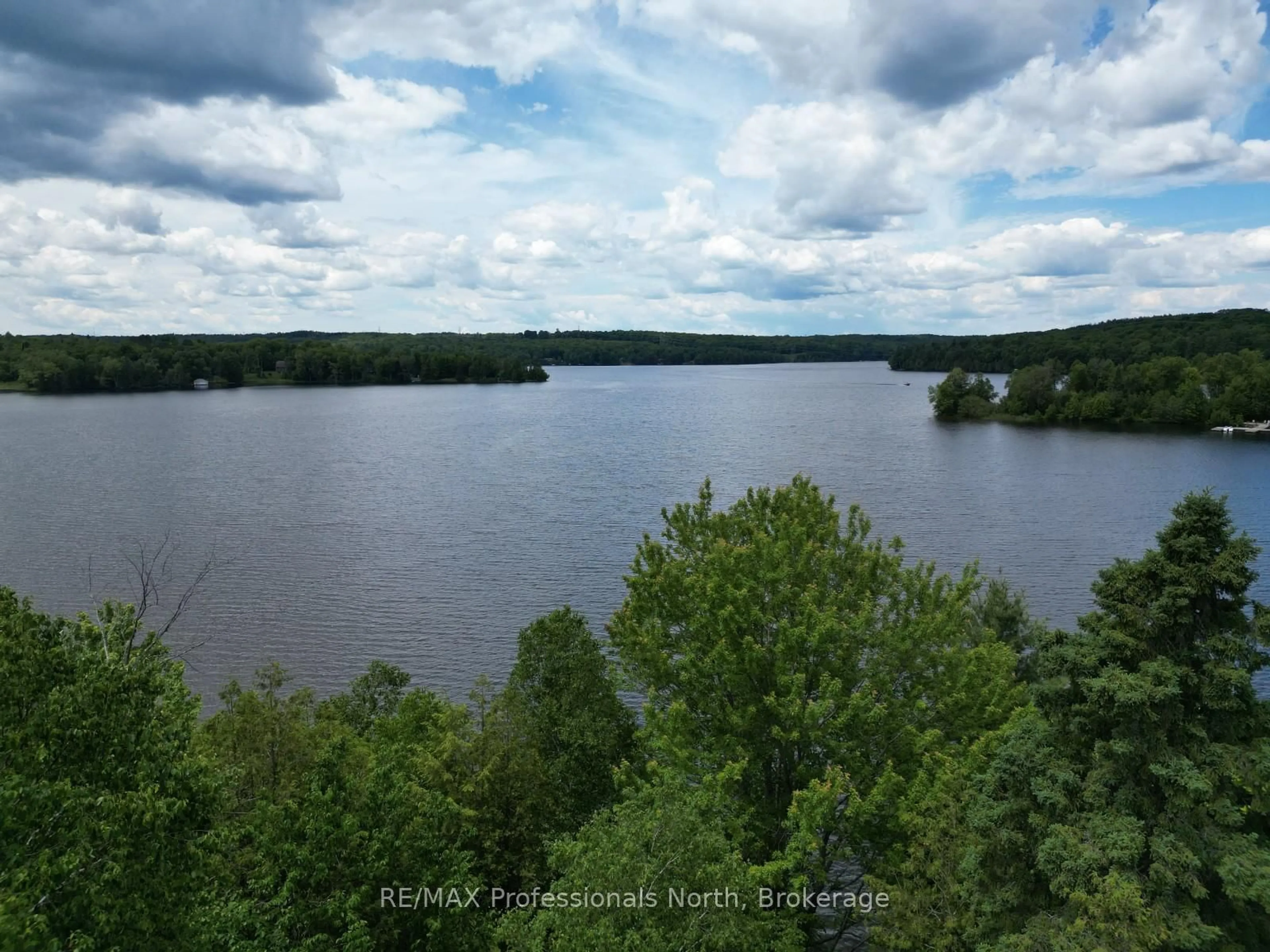 A pic from outside/outdoor area/front of a property/back of a property/a pic from drone, water/lake/river/ocean view for 2397 Kashagawigamog Lake Rd, Minden Hills Ontario K0M 2K0