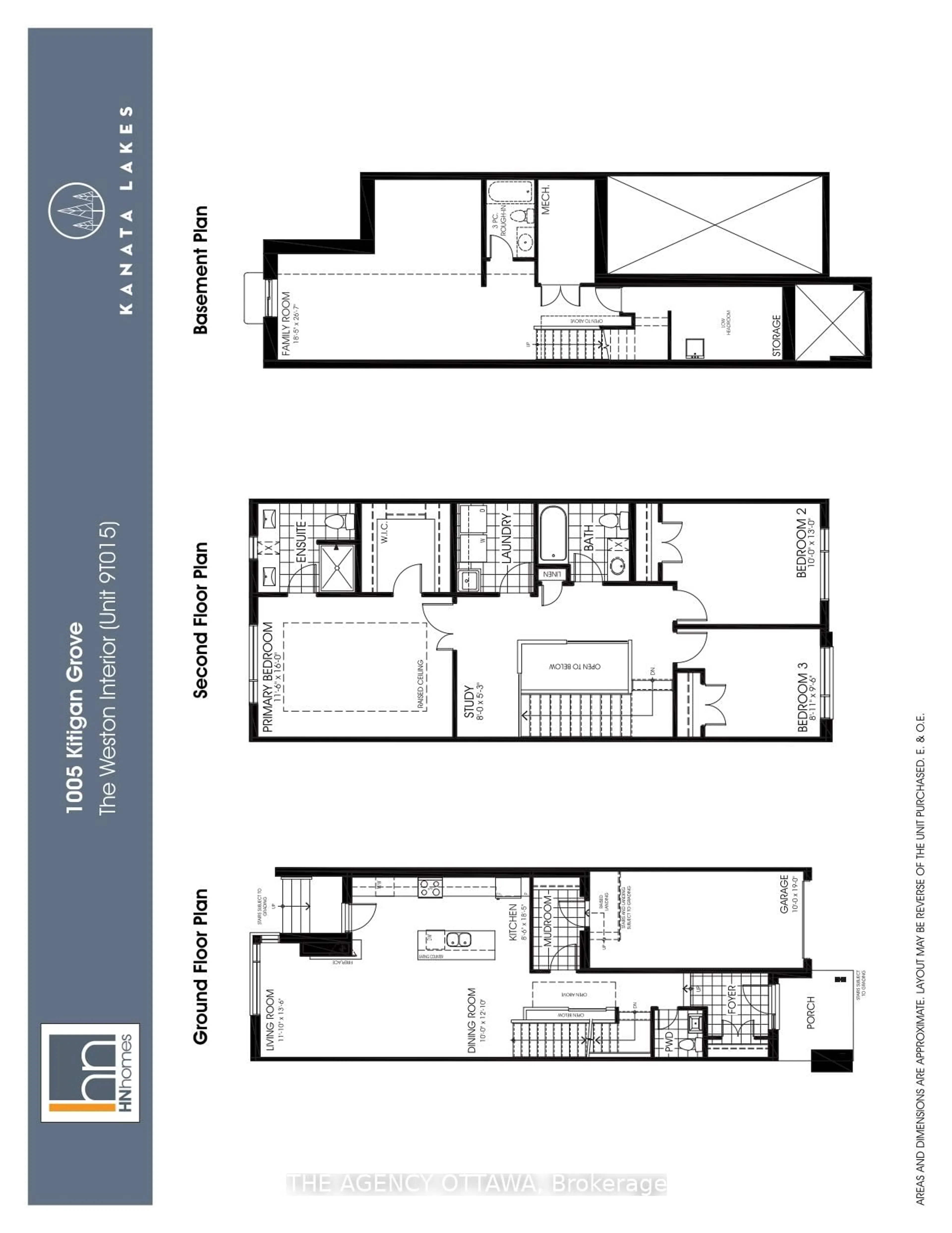Floor plan for 1005 Kitigan Grve, Ottawa Ontario K2K 0M9