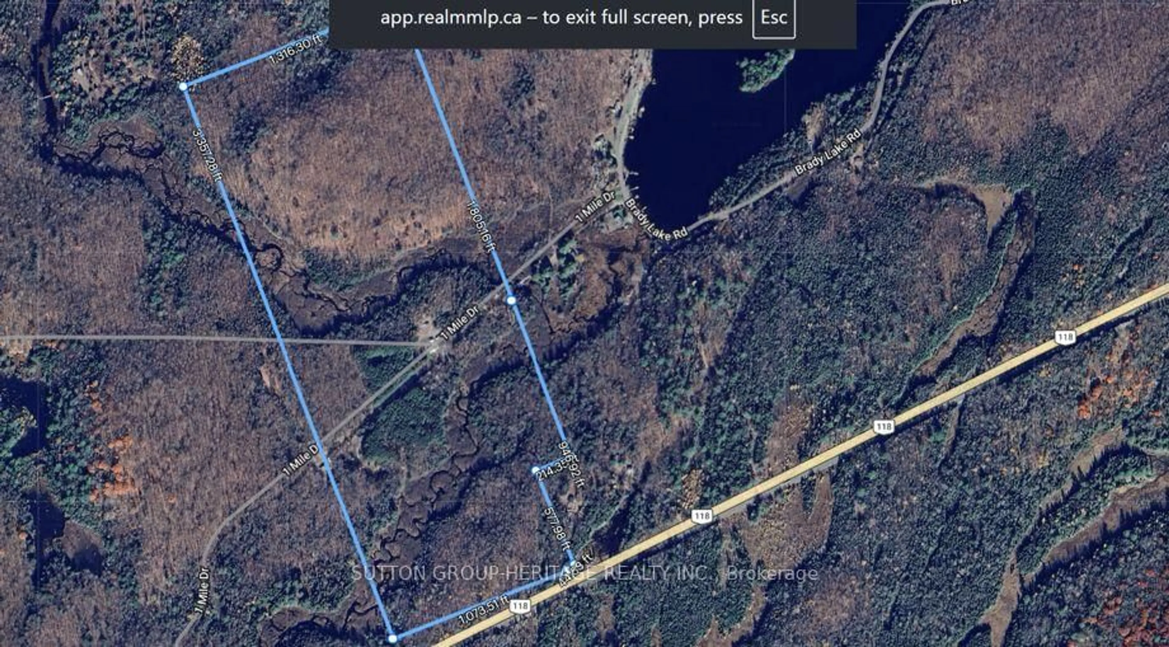 Picture of a map for 1241 One Mile Dr, Minden Hills Ontario K0M 2K0