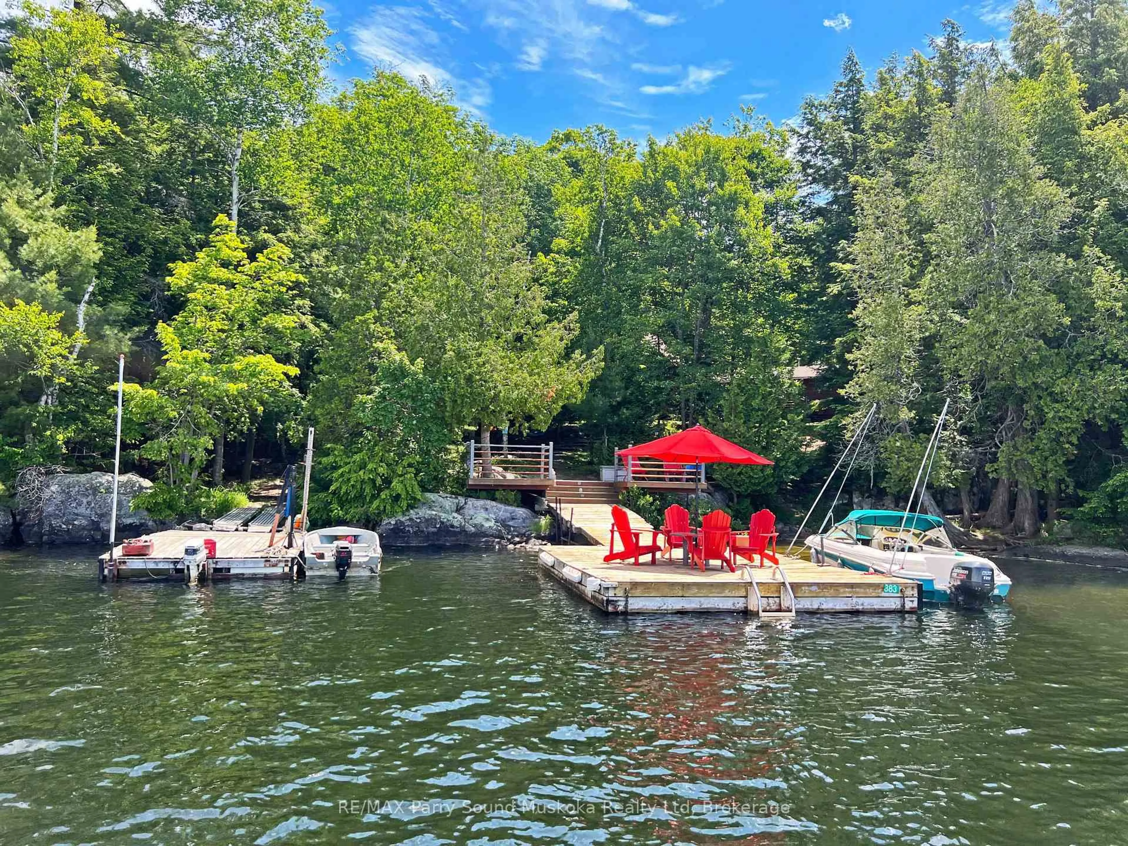Patio, water/lake/river/ocean view for 383 Horseshoe Lake WA, Seguin Ontario P2A 2W8