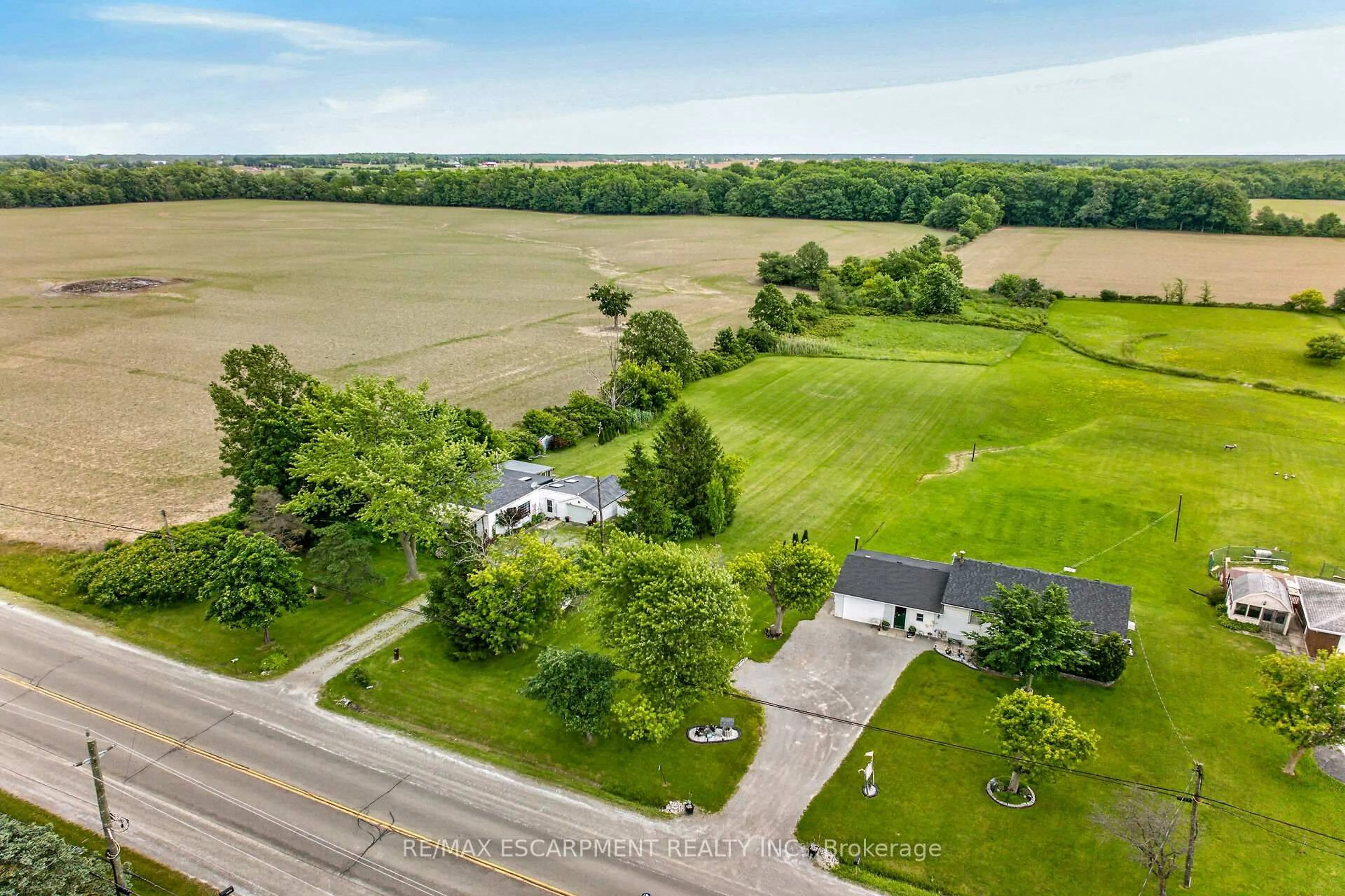 A pic from outside/outdoor area/front of a property/back of a property/a pic from drone, street for 3459 Highway 56, Hamilton Ontario L0R 1C0