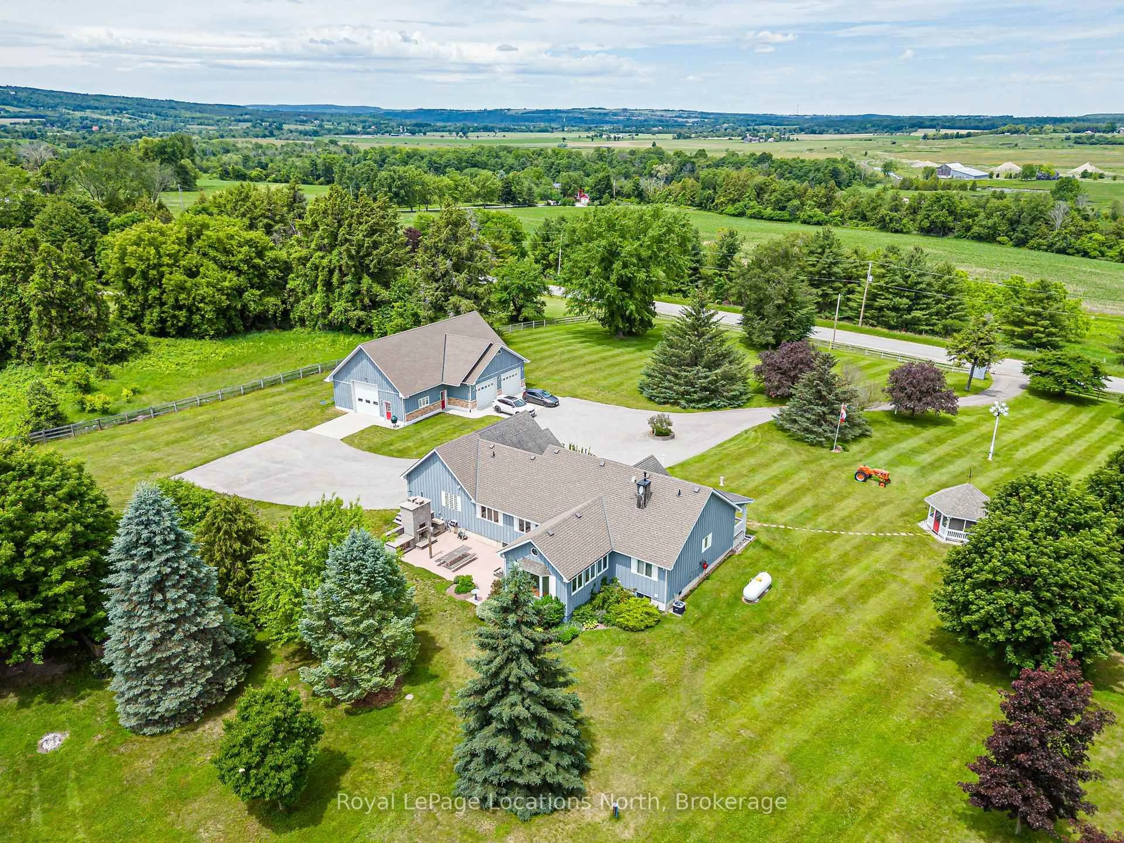 A pic from outside/outdoor area/front of a property/back of a property/a pic from drone, water/lake/river/ocean view for 828530 Mulmur-Nottawasaga Townline, Mulmur Ontario L9Y 0Y9