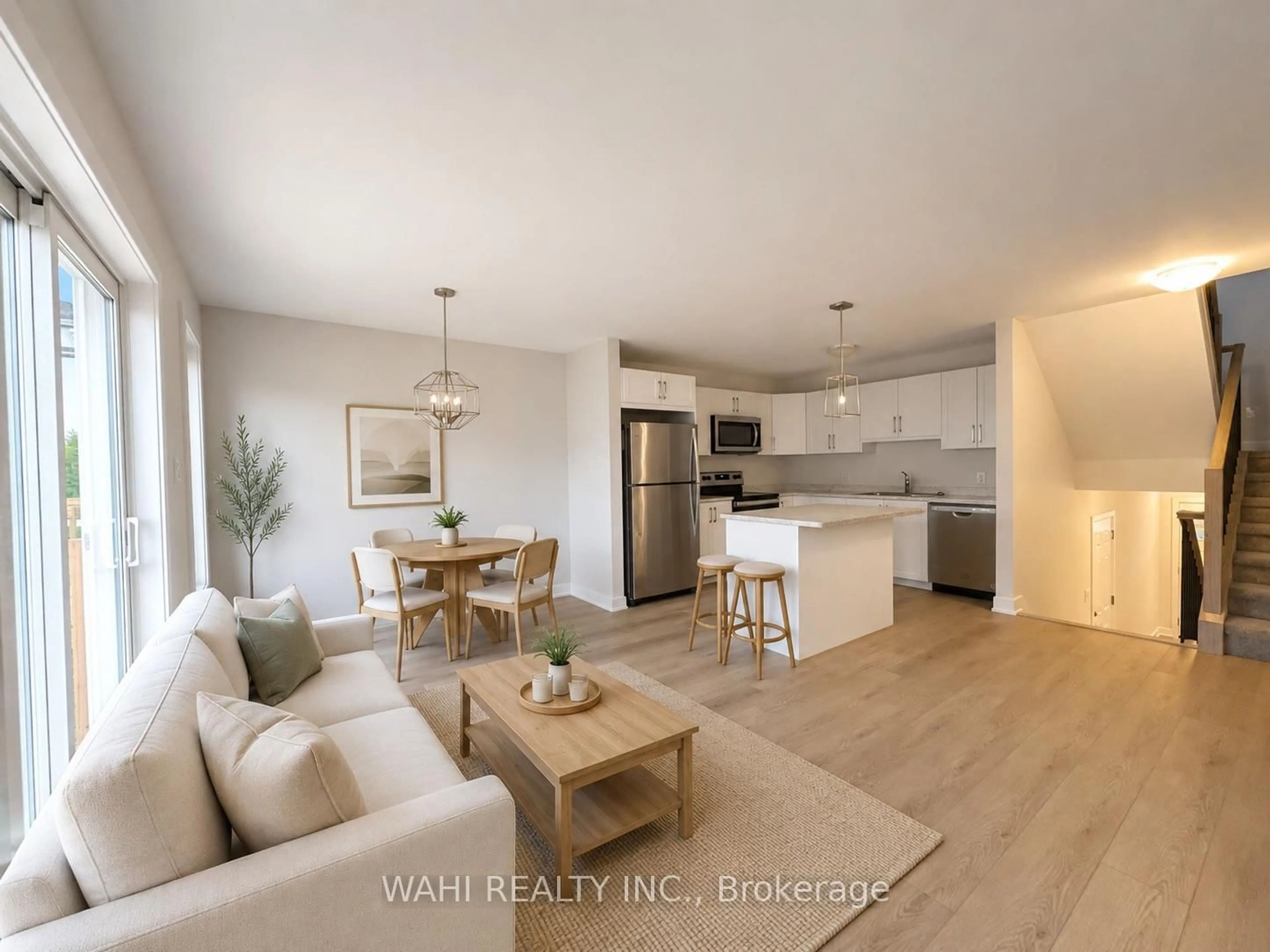 Open concept kitchen, wood/laminate floor for 65 Staples Blvd, Smiths Falls Ontario K7A 0B8