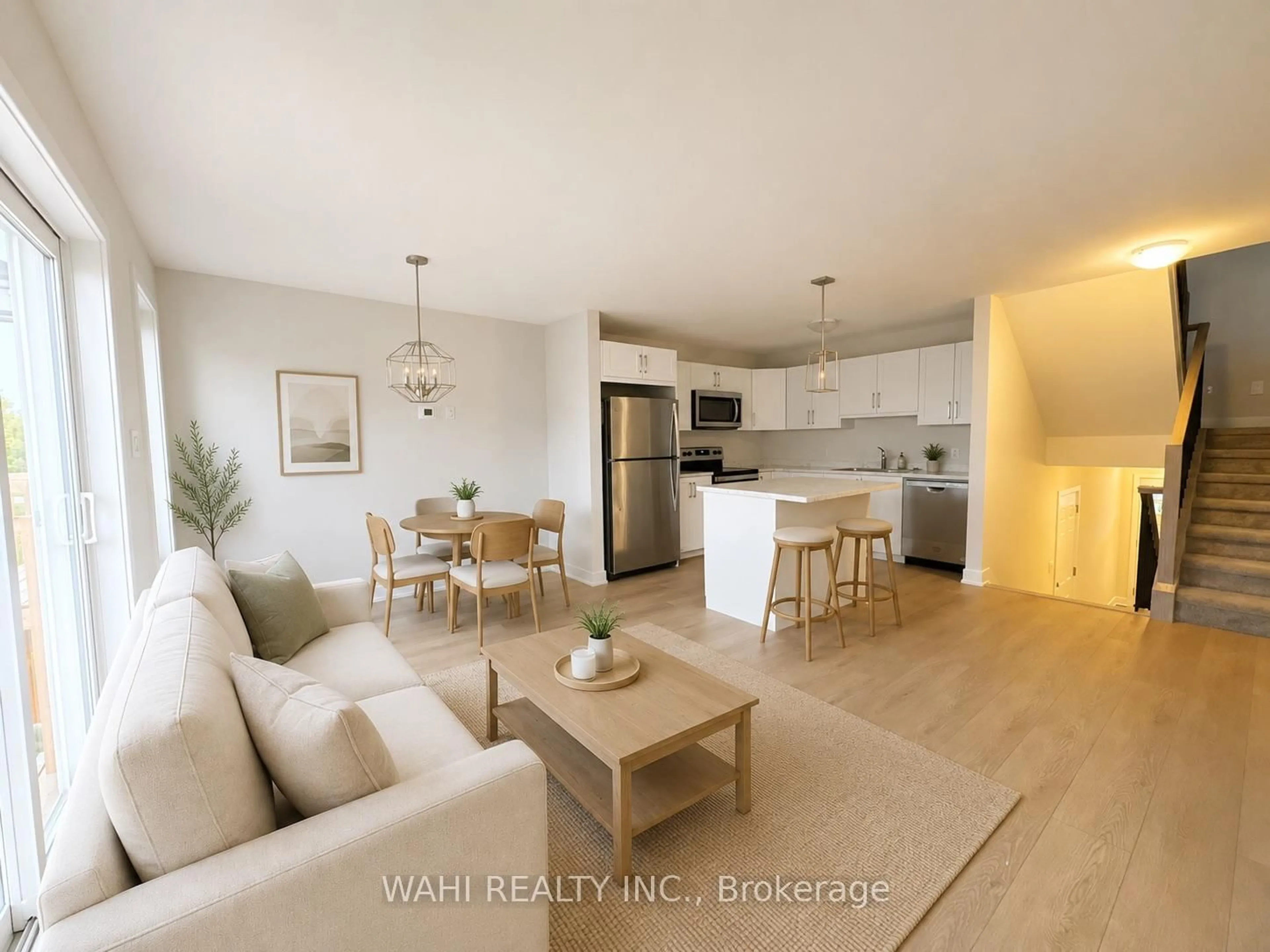 Open concept kitchen, wood/laminate floor for 65 Staples Blvd, Smiths Falls Ontario K7A 0B8
