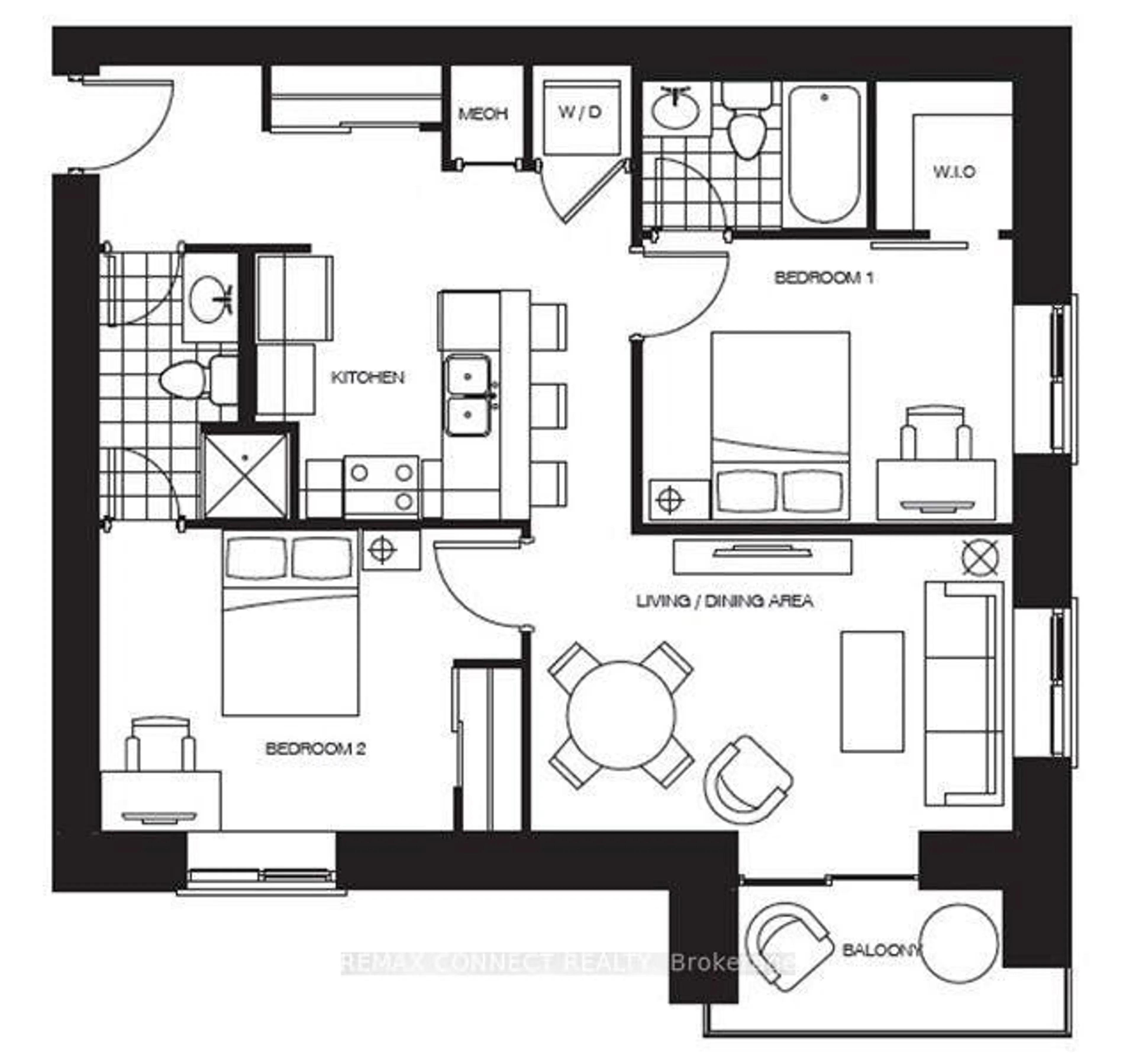 Floor plan for 318 Spruce St St #810, Waterloo Ontario N2L 3M7