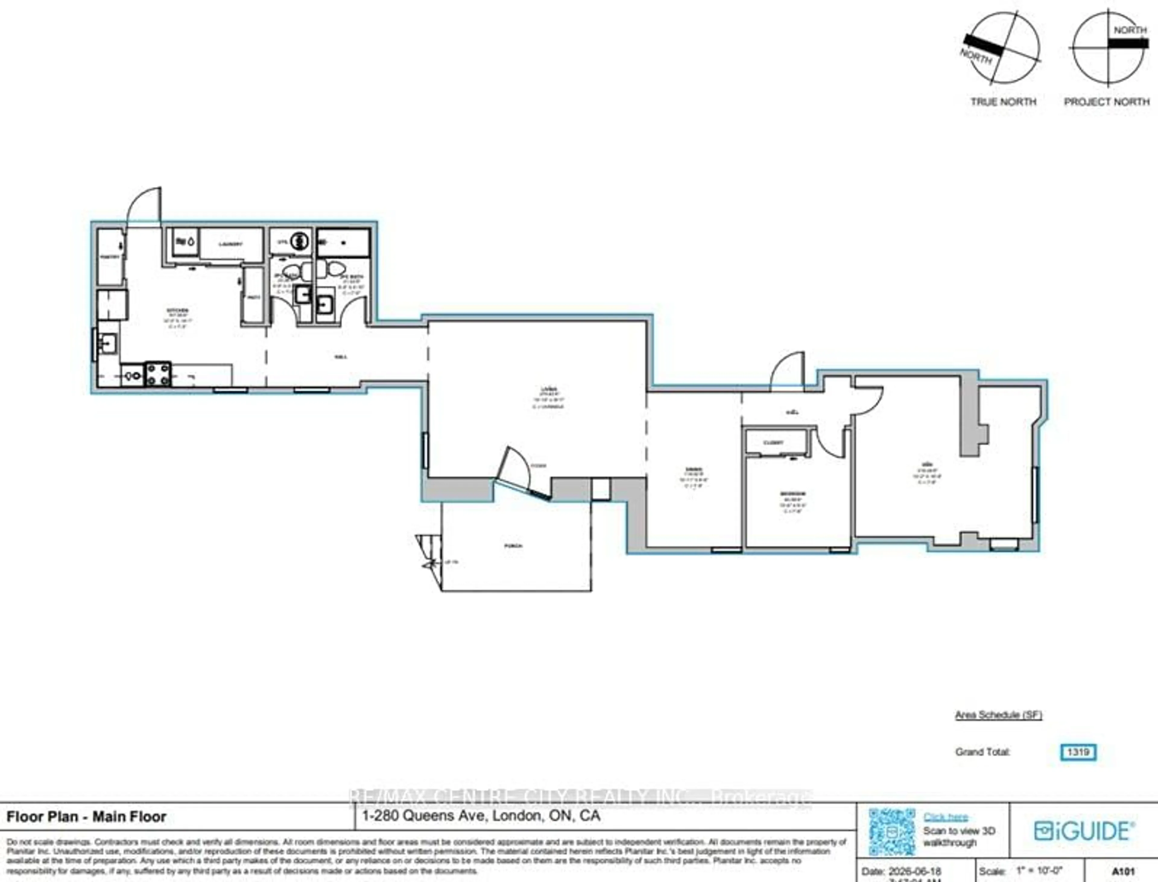 Floor plan for 280 Queens Ave #1, London East Ontario N6B 1X3