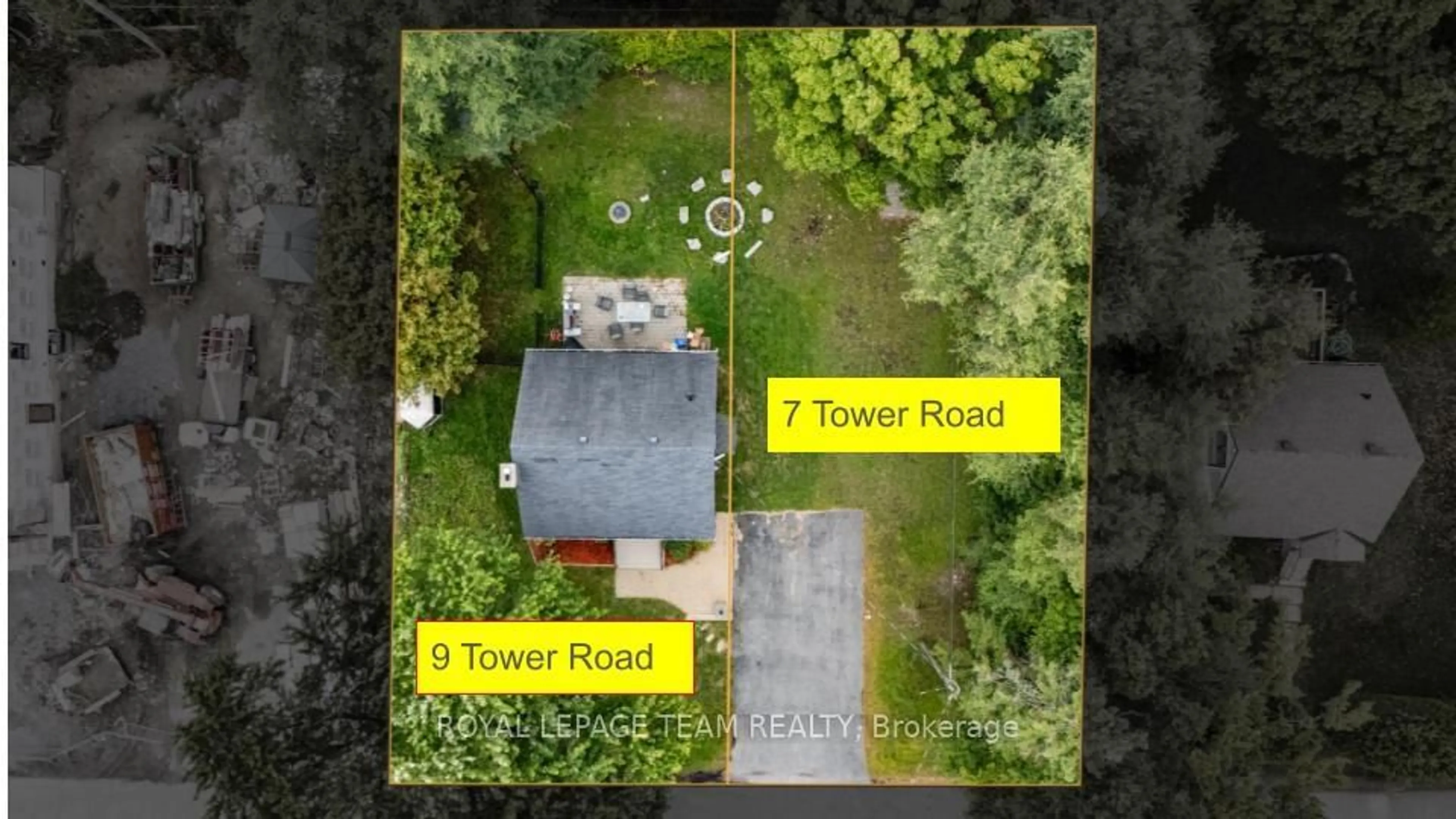 A pic from outside/outdoor area/front of a property/back of a property/a pic from drone, street for 9 & 7 Tower Rd, Ottawa Ontario K2G 2E2
