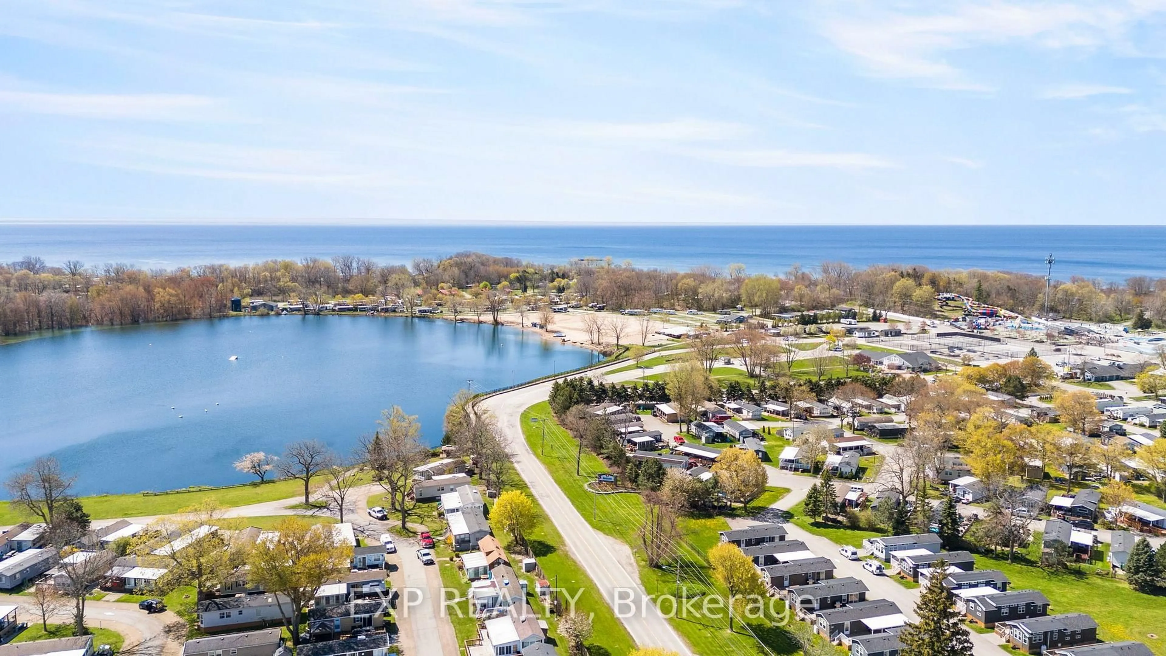 A pic from outside/outdoor area/front of a property/back of a property/a pic from drone, water/lake/river/ocean view for 4893 Firelane 18, Port Colborne Ontario L0S 1R0